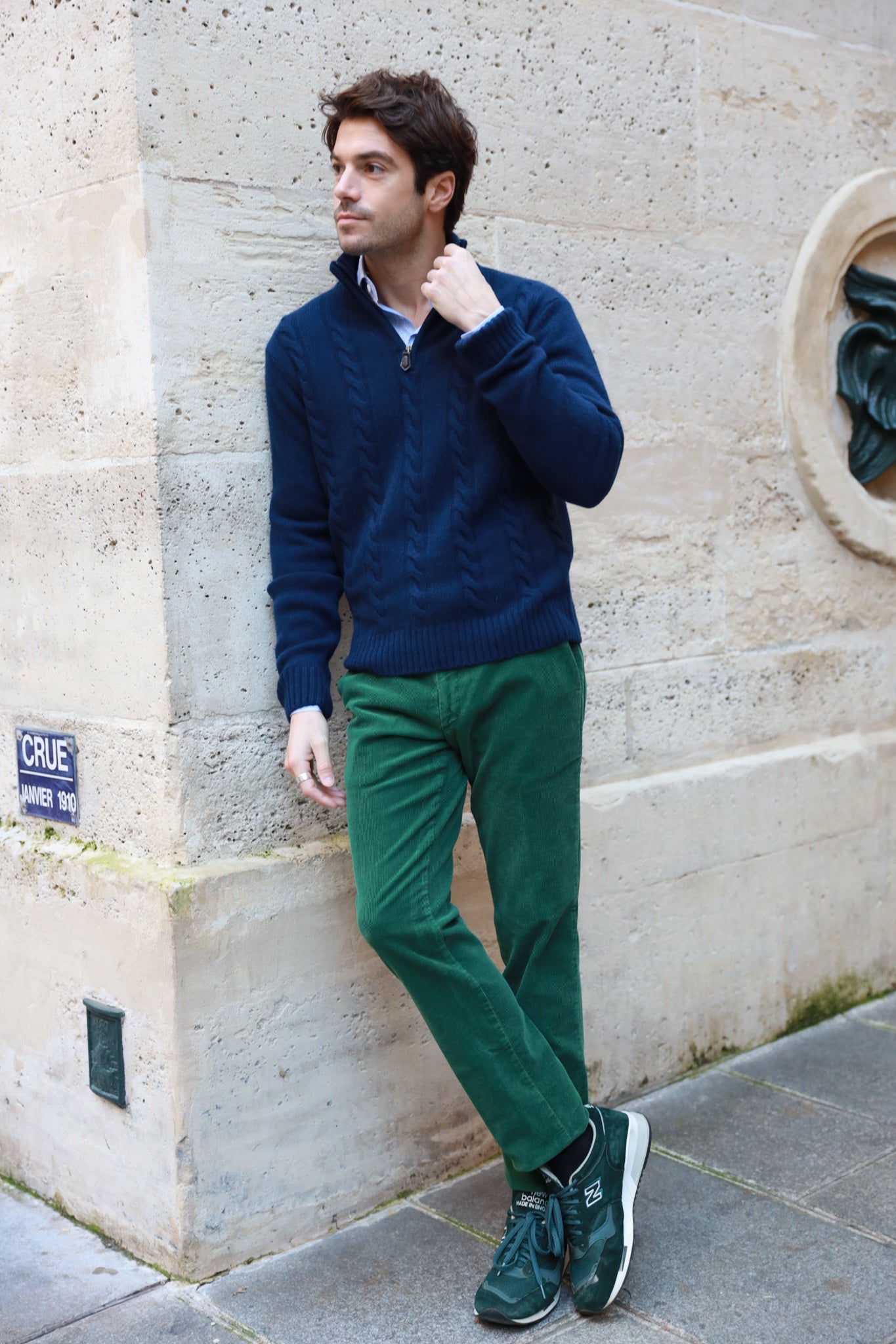 Pantalon outlet bleu vert