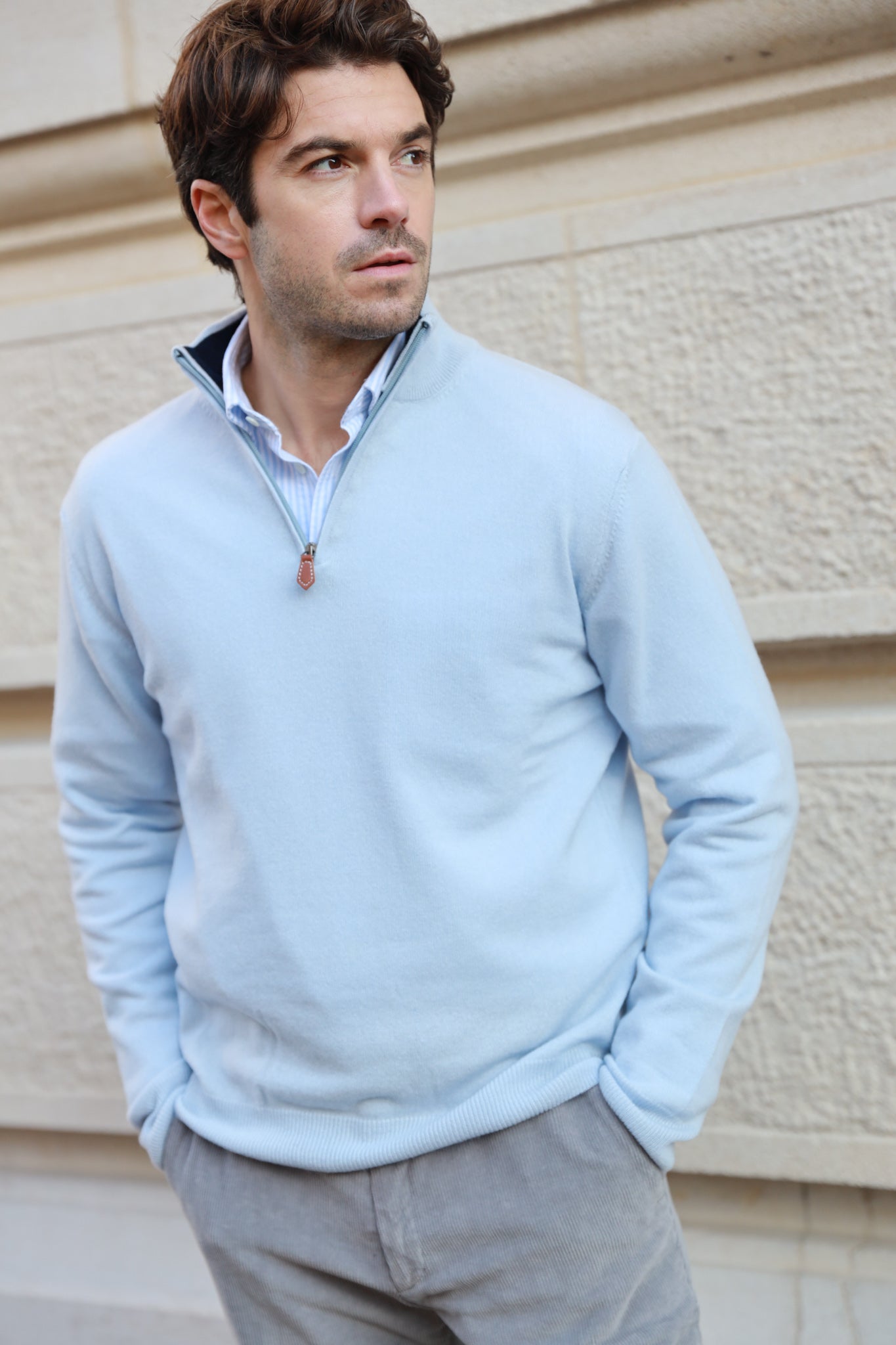 Pull homme best sale bleu ciel