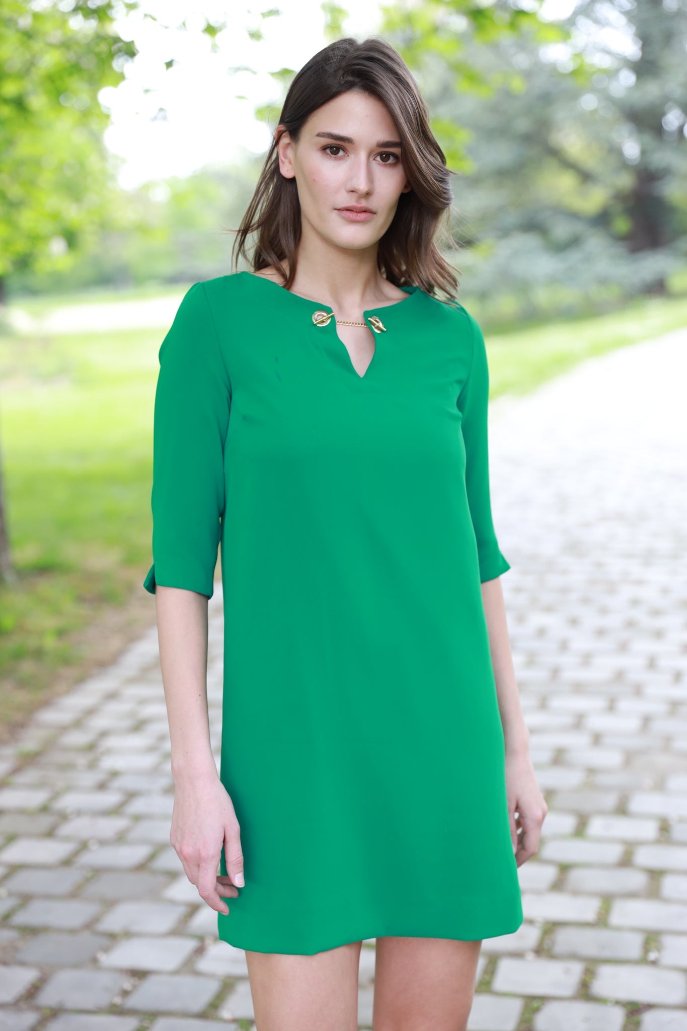 Robe cocktail Romanel vert meraude Printemps t 2023 Curling Paris