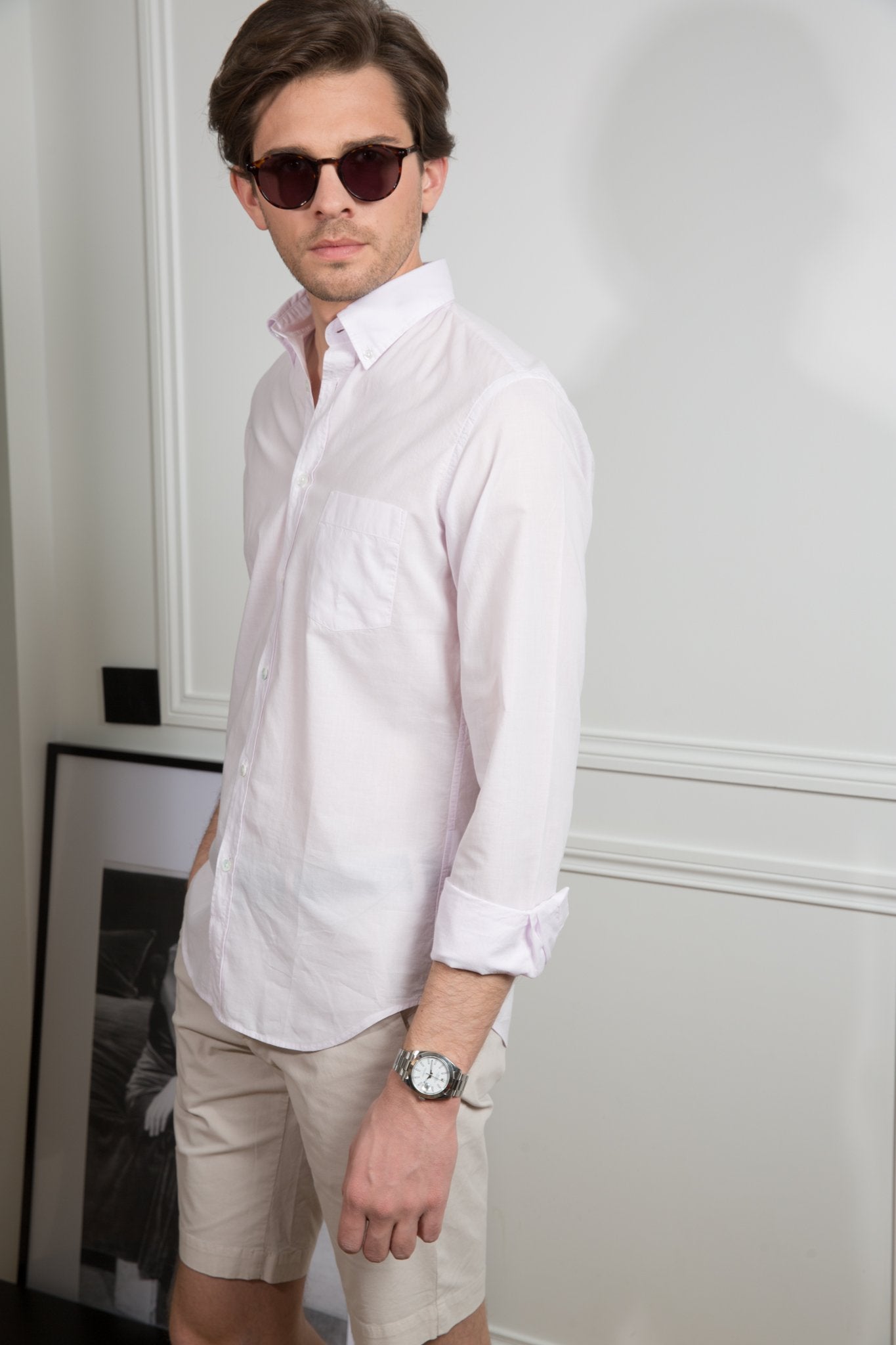 Chemise en voile de coton pour homme new arrivals