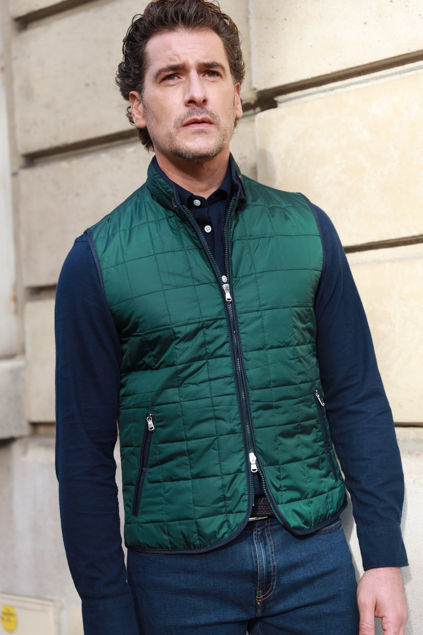 Gabin quilted sleeveless vest Green