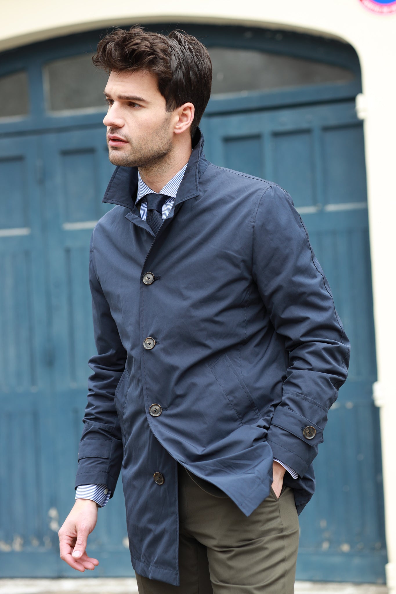 Mens navy hotsell blue raincoat