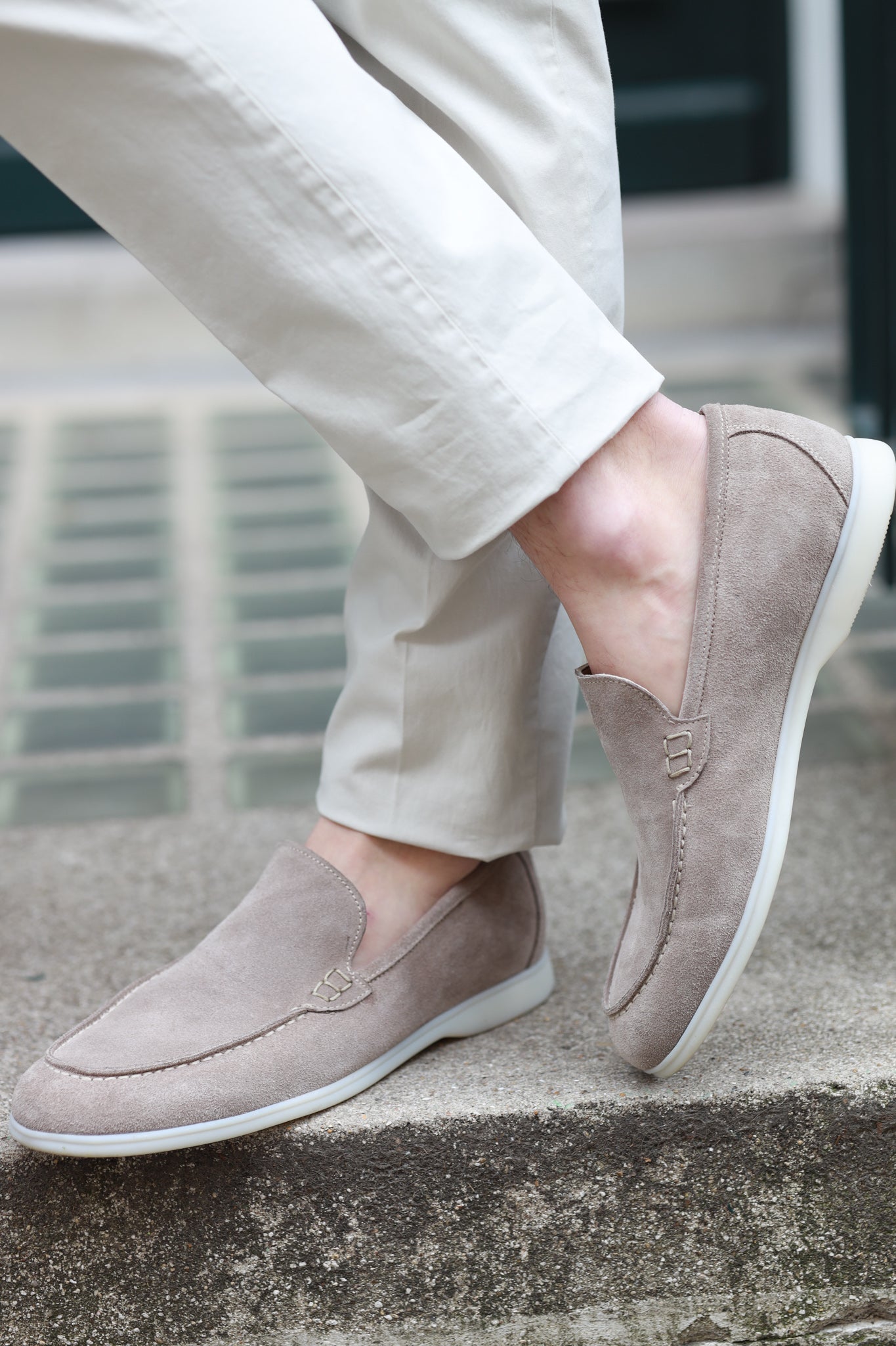 Mocassin en daim Lauren Beige