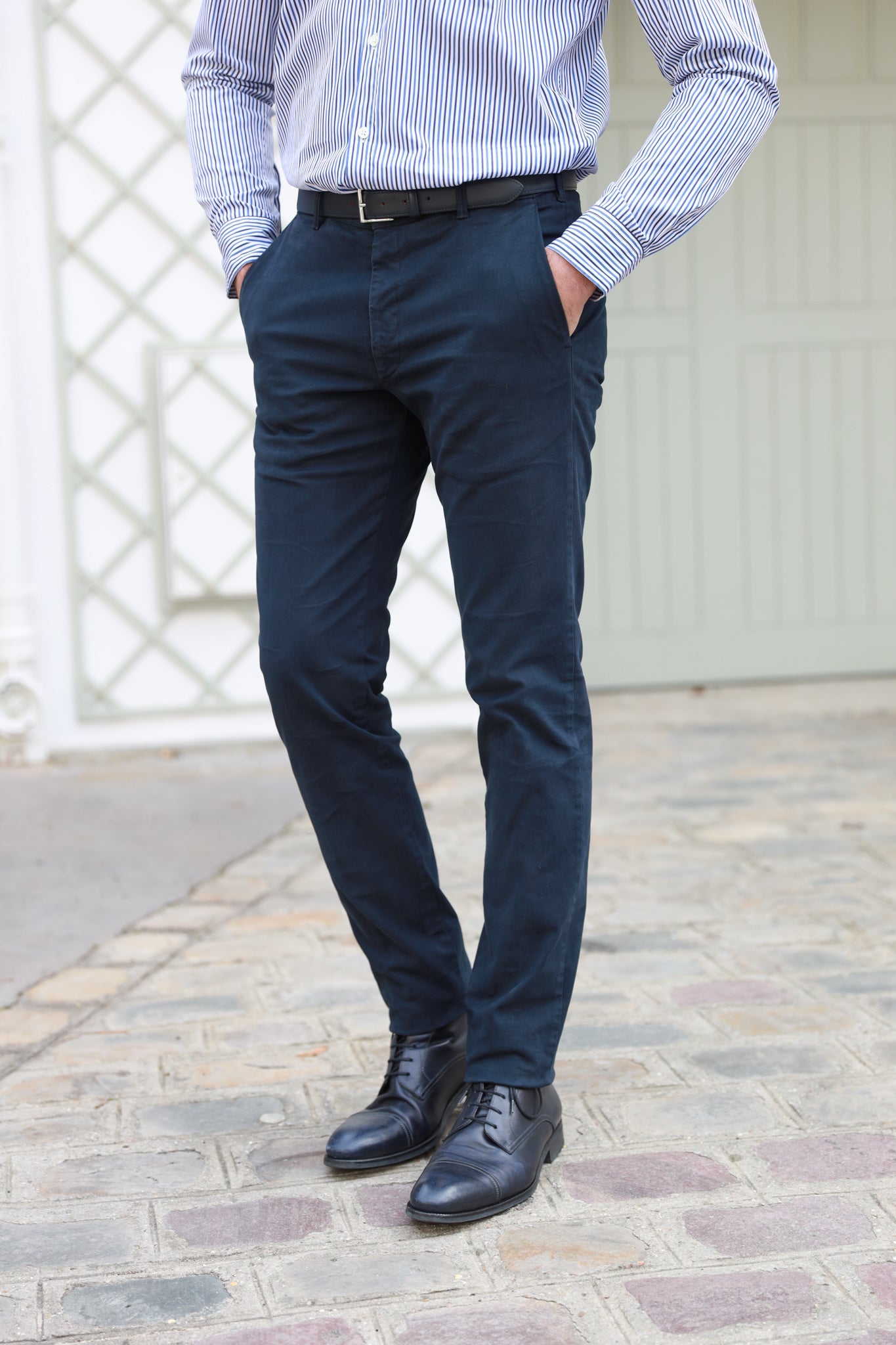 SeanFit pants in cotton winter stretch Navy