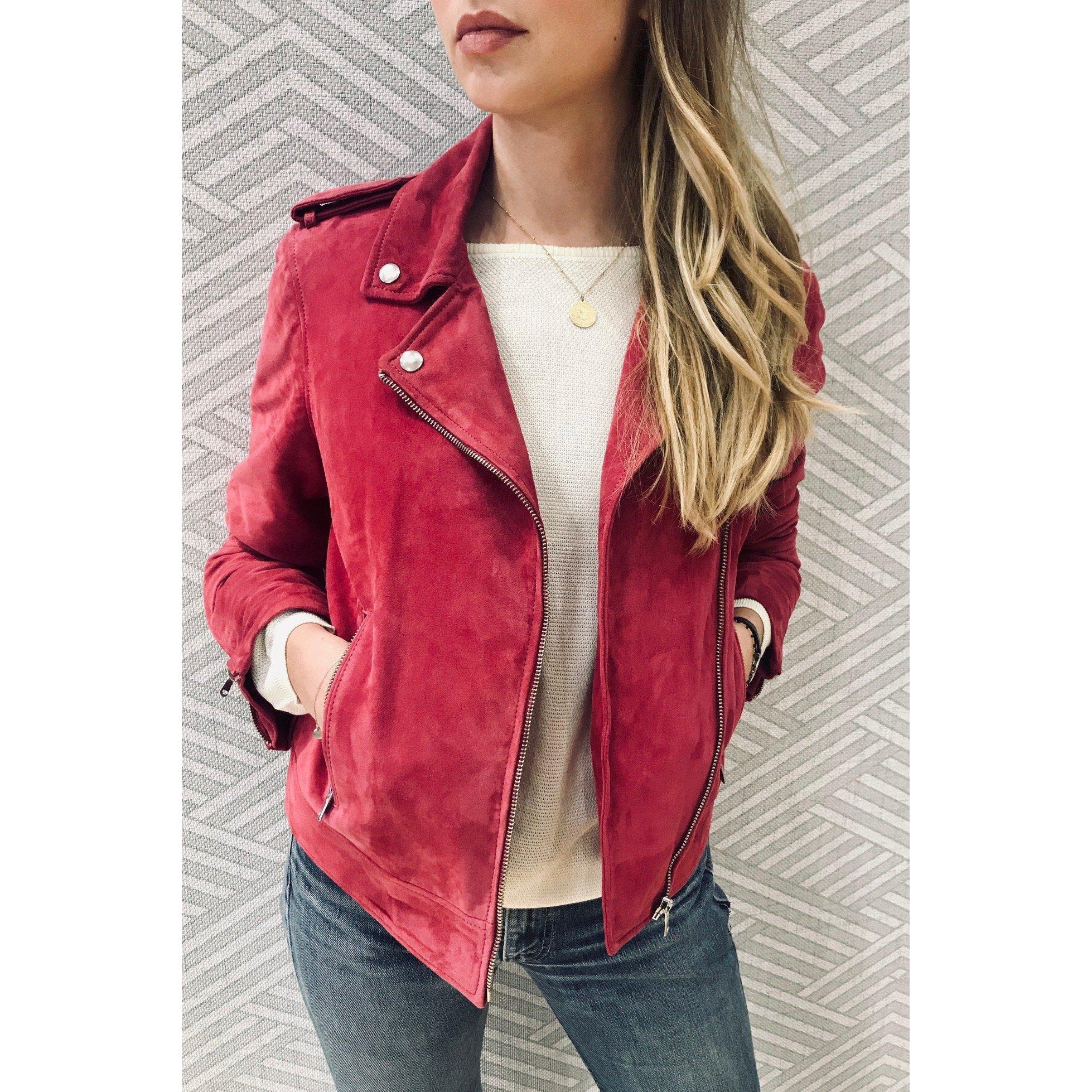 Veste velour rose hot sale