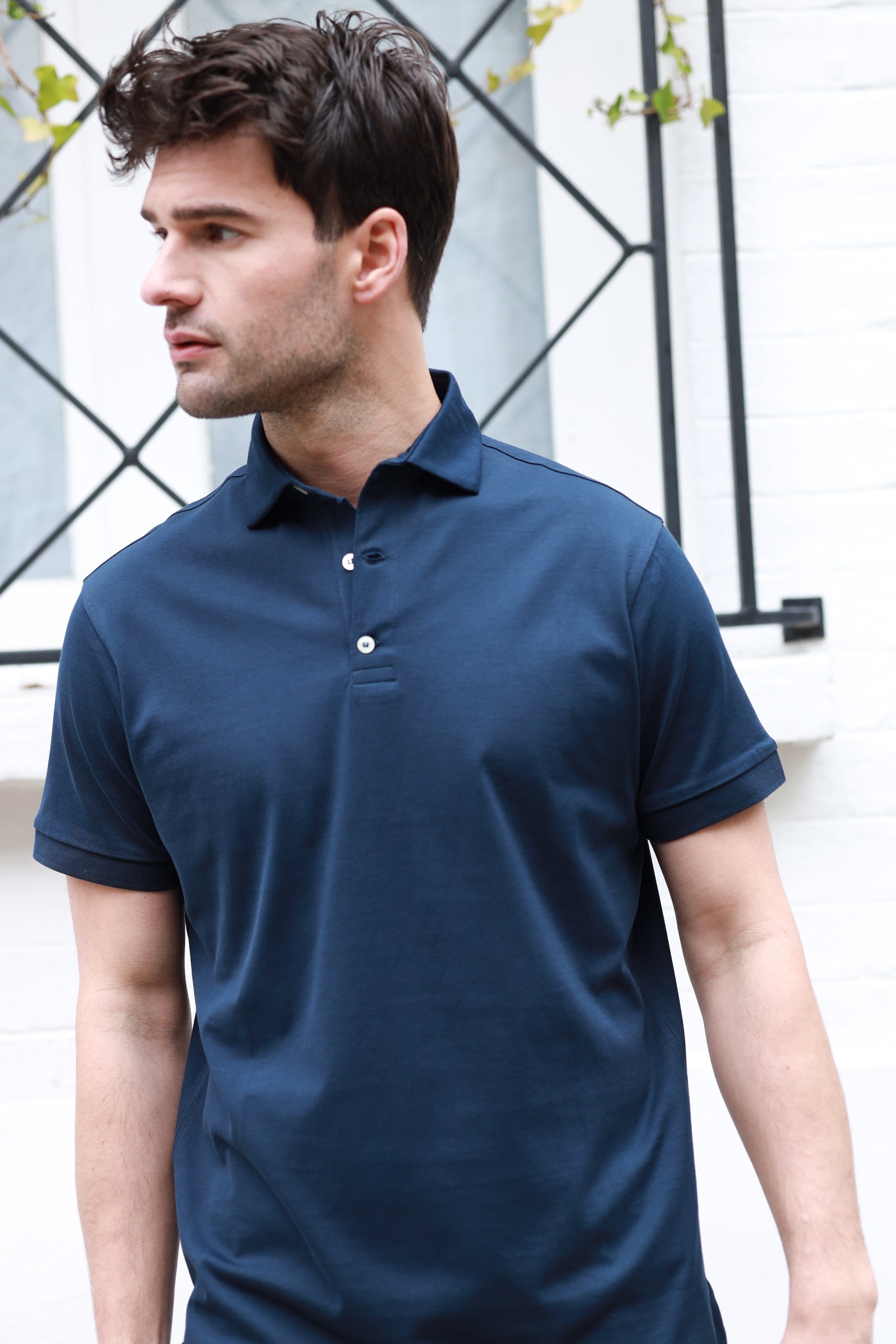 Polo bleu best sale marine homme