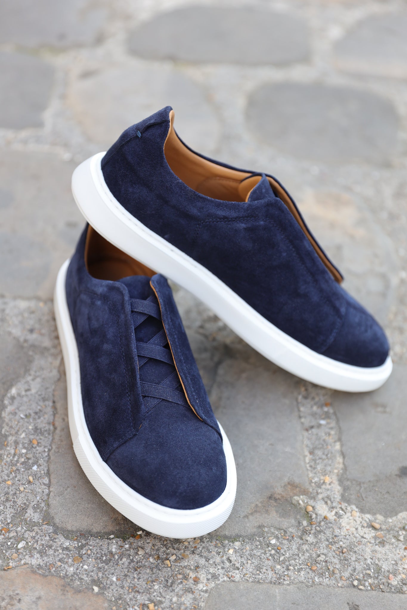 Baskets Lugano en nubuck - Marine-CHAUSSURES HOMME-Curling-Paris