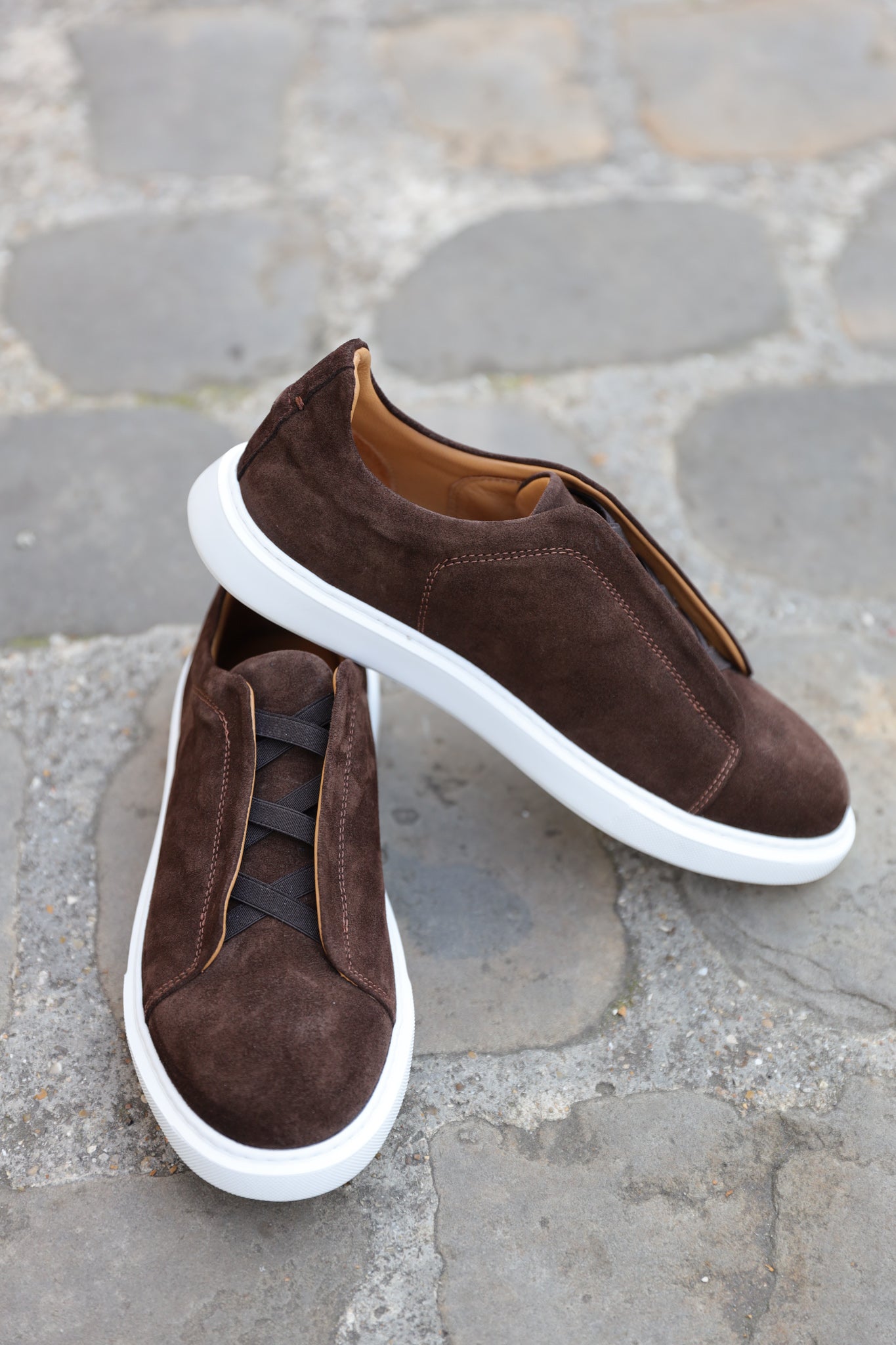 Baskets Lugano en nubuck - Marron-CHAUSSURES HOMME-Curling-Paris