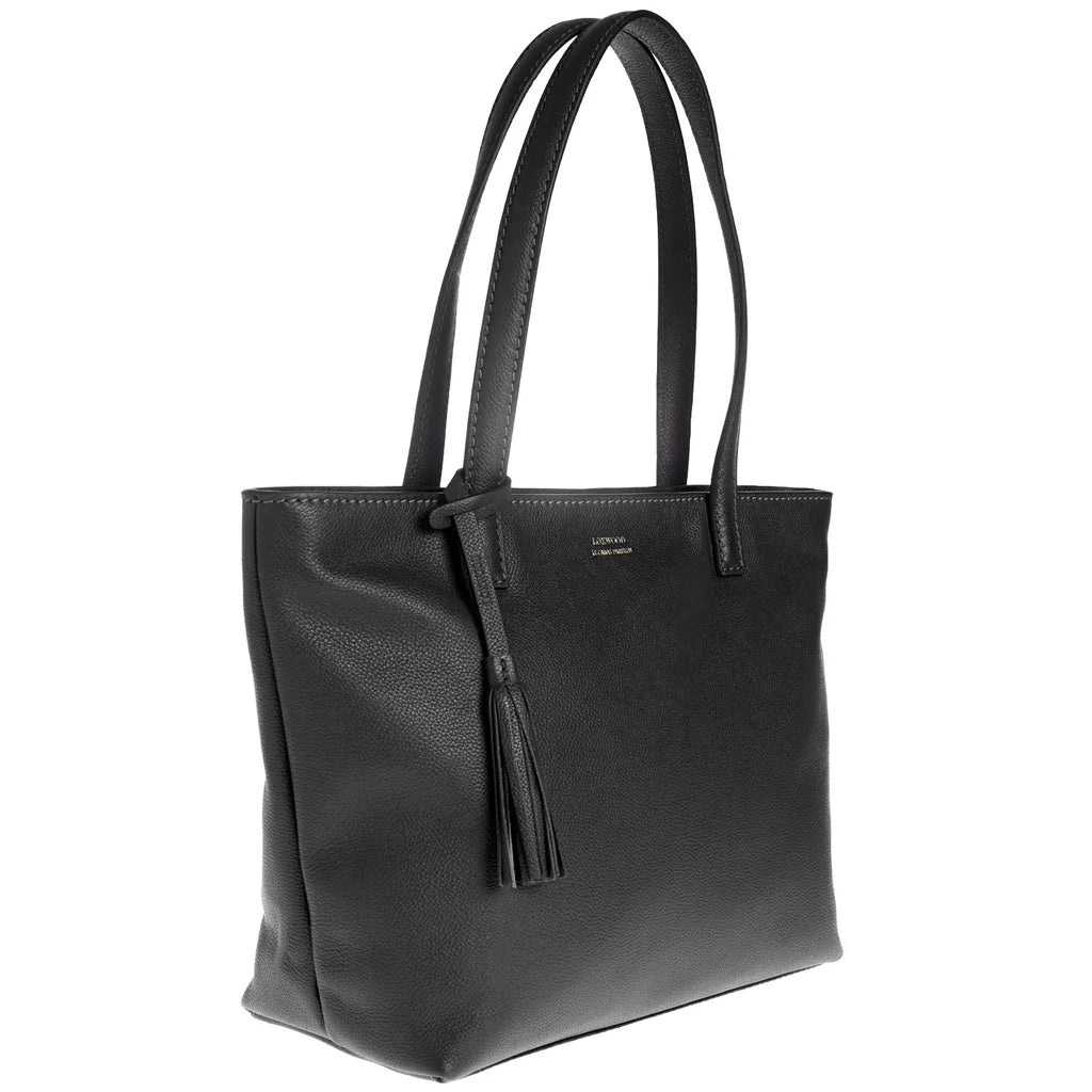 Cabas parisien Loxwood Eden en cuir grainé - Noir-SAC FEMME-Curling-Paris