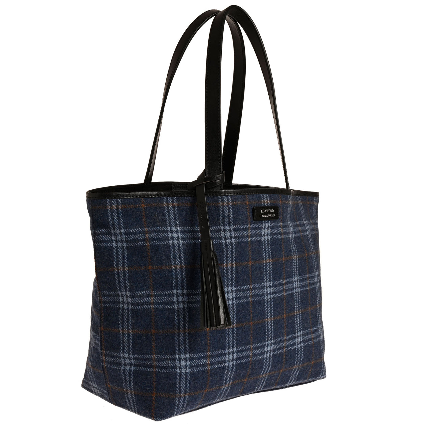 Cabas parisien Loxwood Maureen en laine & cuir - Blue-SAC FEMME-Curling-Paris