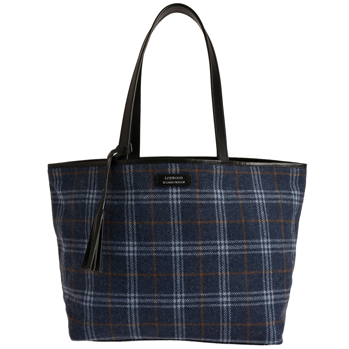 Cabas parisien Loxwood Maureen en laine & cuir - Blue-SAC FEMME-Curling-Paris