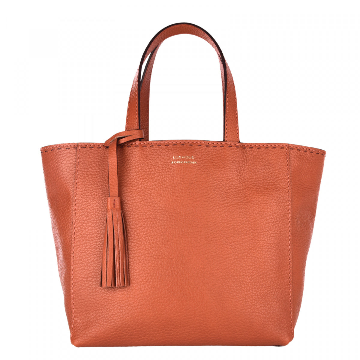 Parisian Loxwood tote bag for chic women in amber grained leather - Curling  Paris