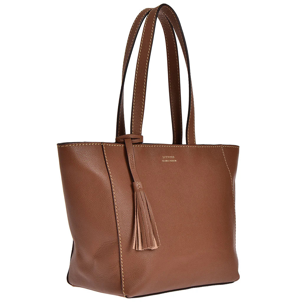 Cabas parisien Loxwood zippé en cuir grainé - Brandy-SAC FEMME-Curling-Paris