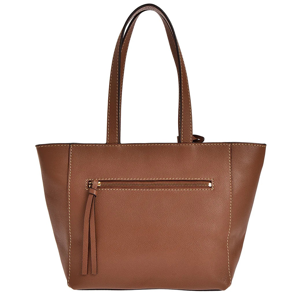 Cabas parisien Loxwood zippé en cuir grainé - Brandy-SAC FEMME-Curling-Paris