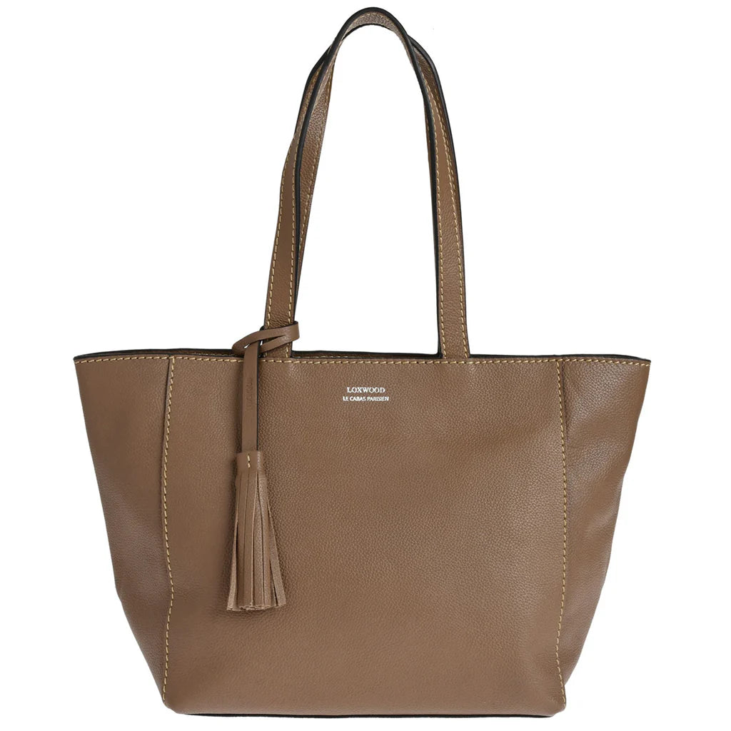 Cabas parisien Loxwood zippé en cuir grainé - Taupe-SAC FEMME-Curling-Paris