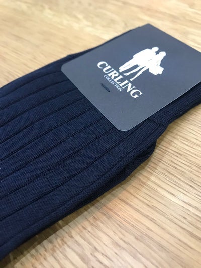 Chaussettes Carly en fil d'Ecosse - Marine-CHAUSSETTES HOMME-Curling-Paris