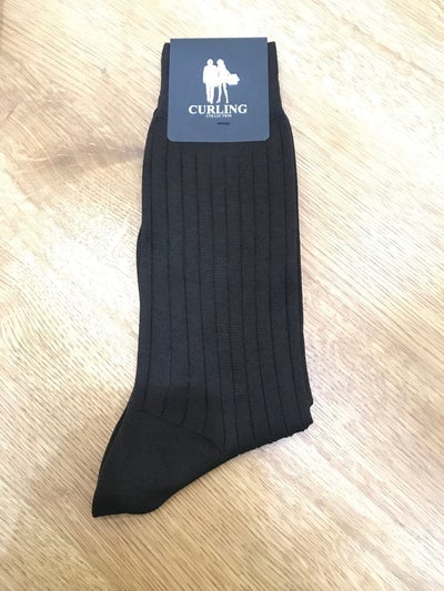 Chaussettes Carly en fil d'Ecosse - Noir-CHAUSSETTES HOMME-Curling-Paris