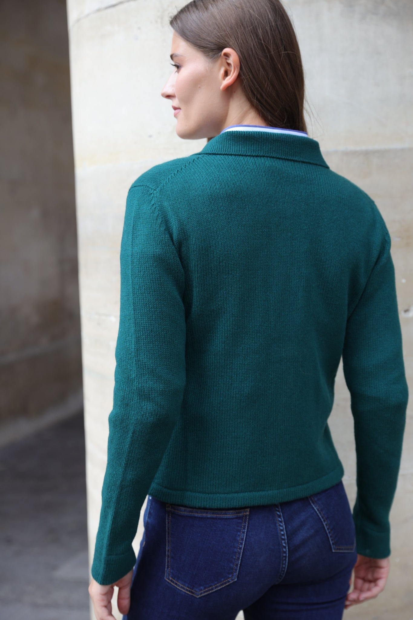 Gilet Jill en laine mérinos et cachemire - Vert-PULL FEMME-Curling-Paris