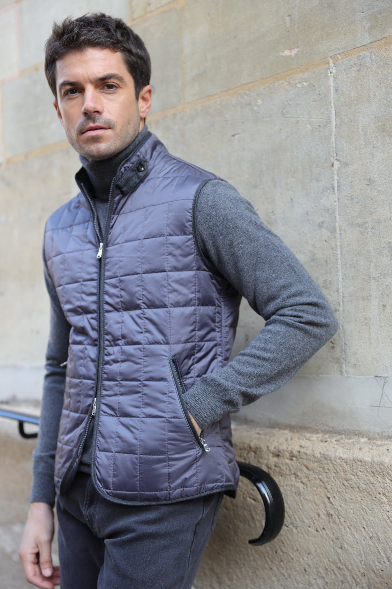 Gilet sans manches Gabin matelassé en nylon - Anthra-2H MANTEAU-Curling-Paris