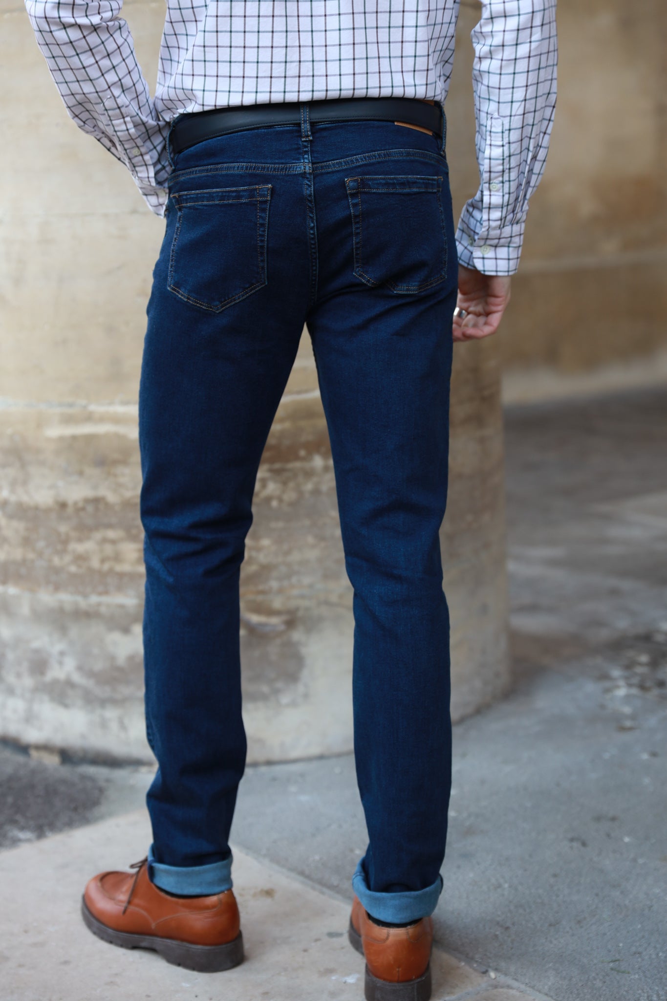 Jeans James en coton stretch - Marine-PANTALON HOMME-Curling-Paris