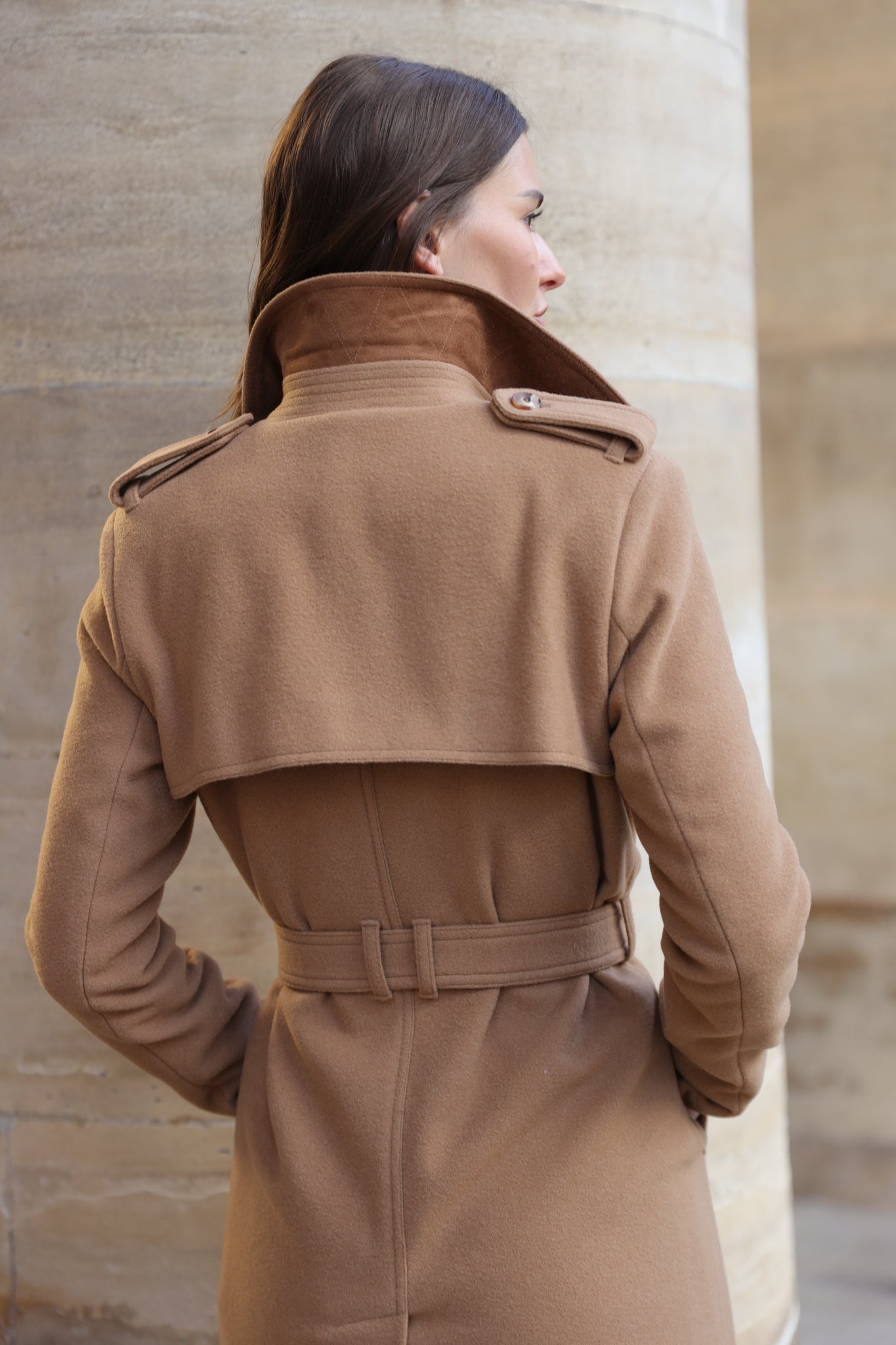 Manteau Annie en laine et cachemire - Camel-MANTEAU FEMME-Curling-Paris