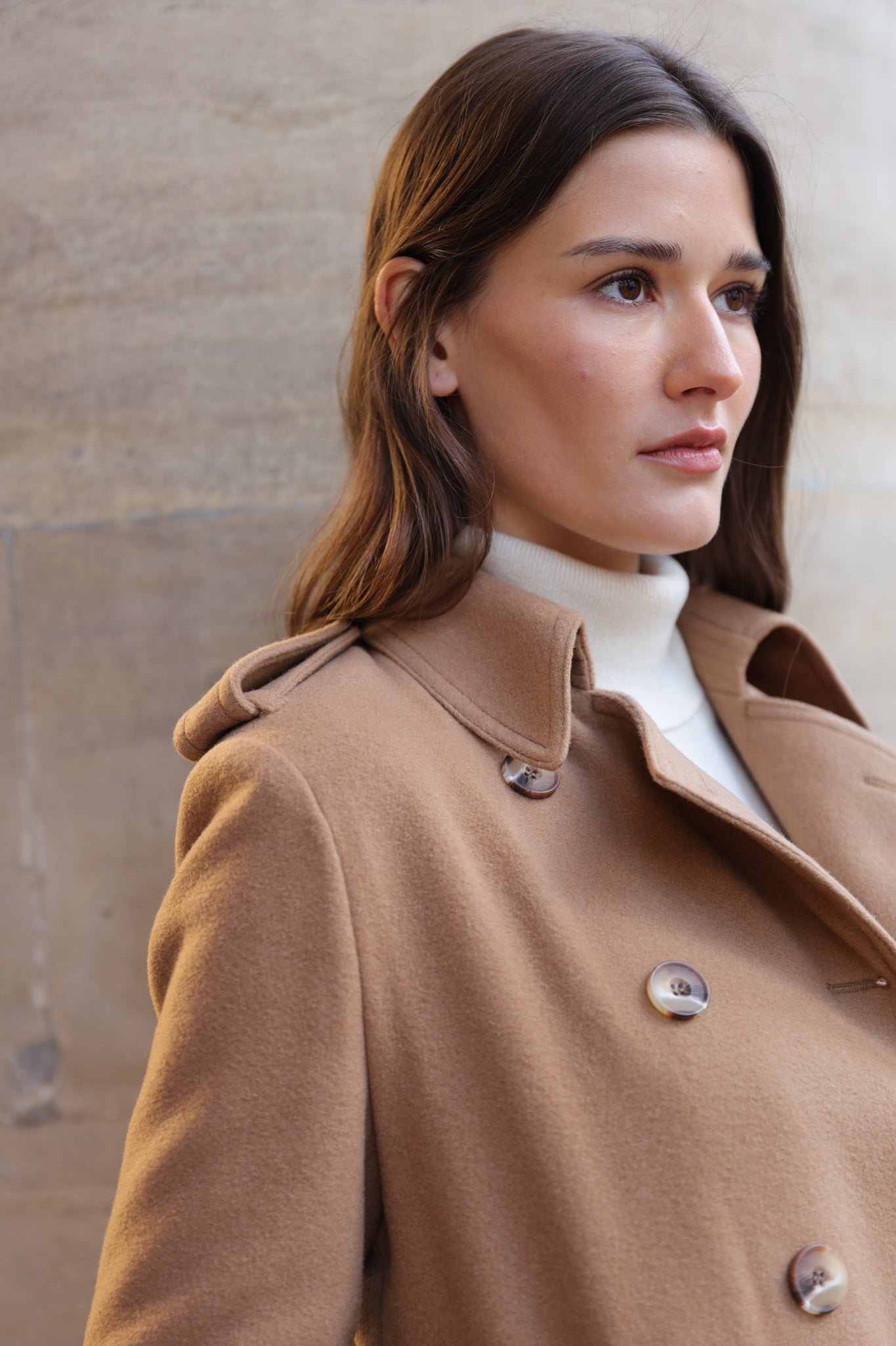 Manteau Annie en laine et cachemire - Camel-MANTEAU FEMME-Curling-Paris