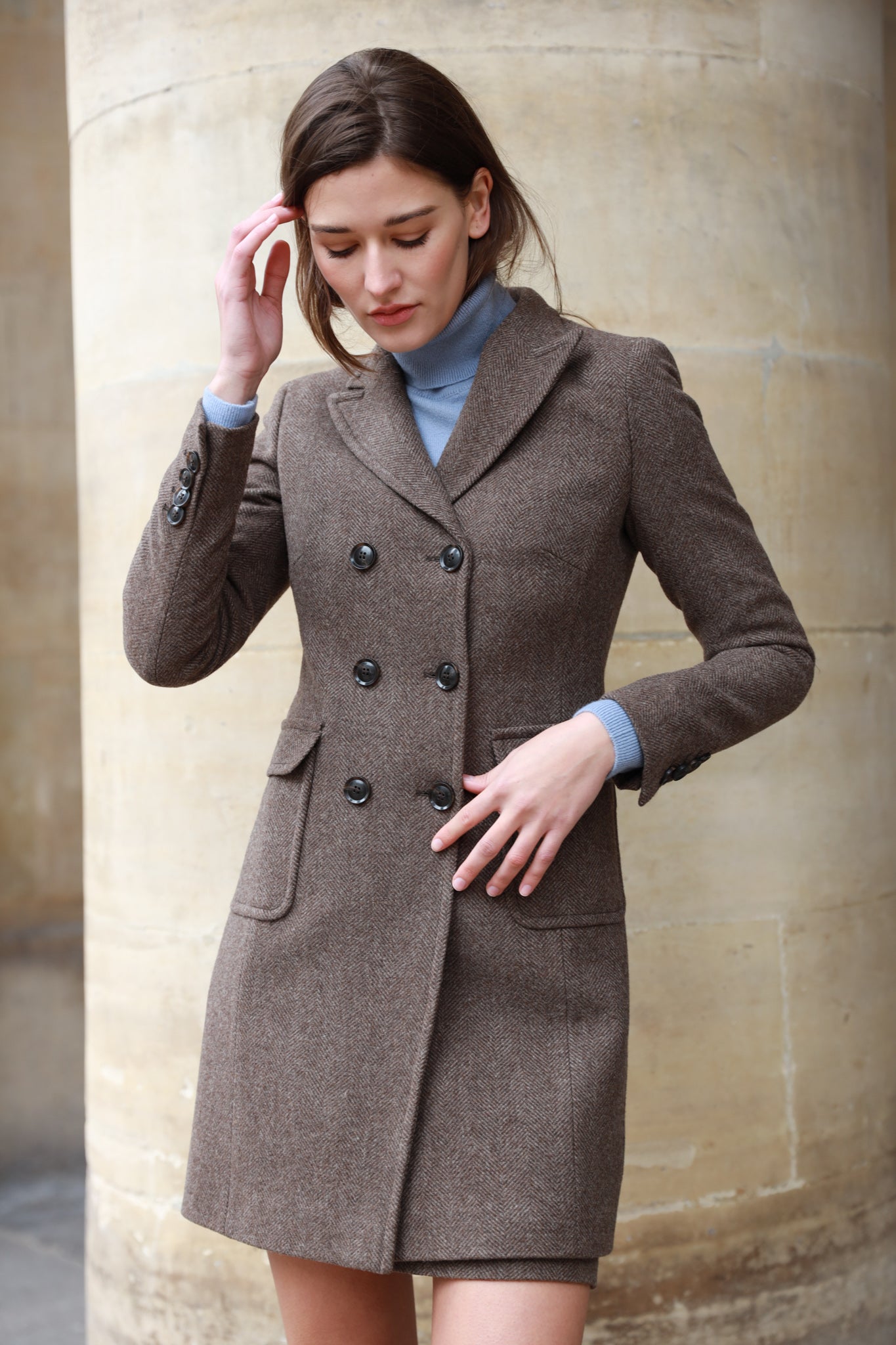 Manteau long best sale croisé femme