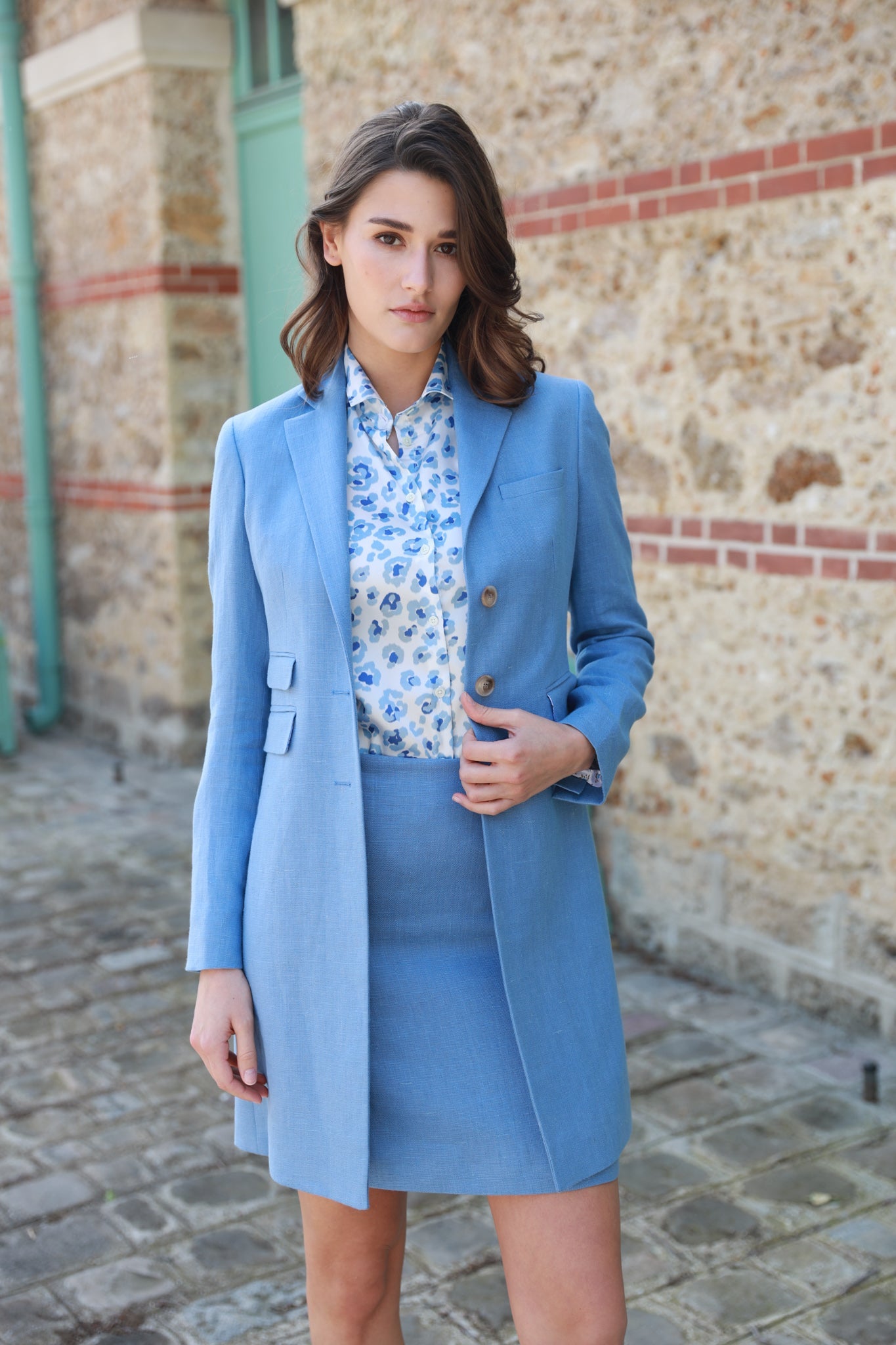 Manteau bleu ciel online zara