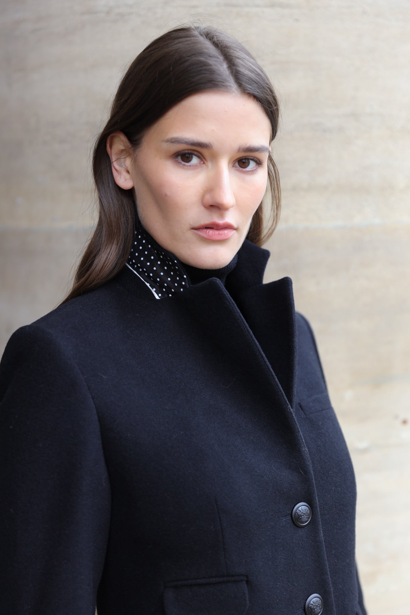 Manteau Jemma redingote en laine et cachemire - Noir-MANTEAU FEMME-Curling-Paris