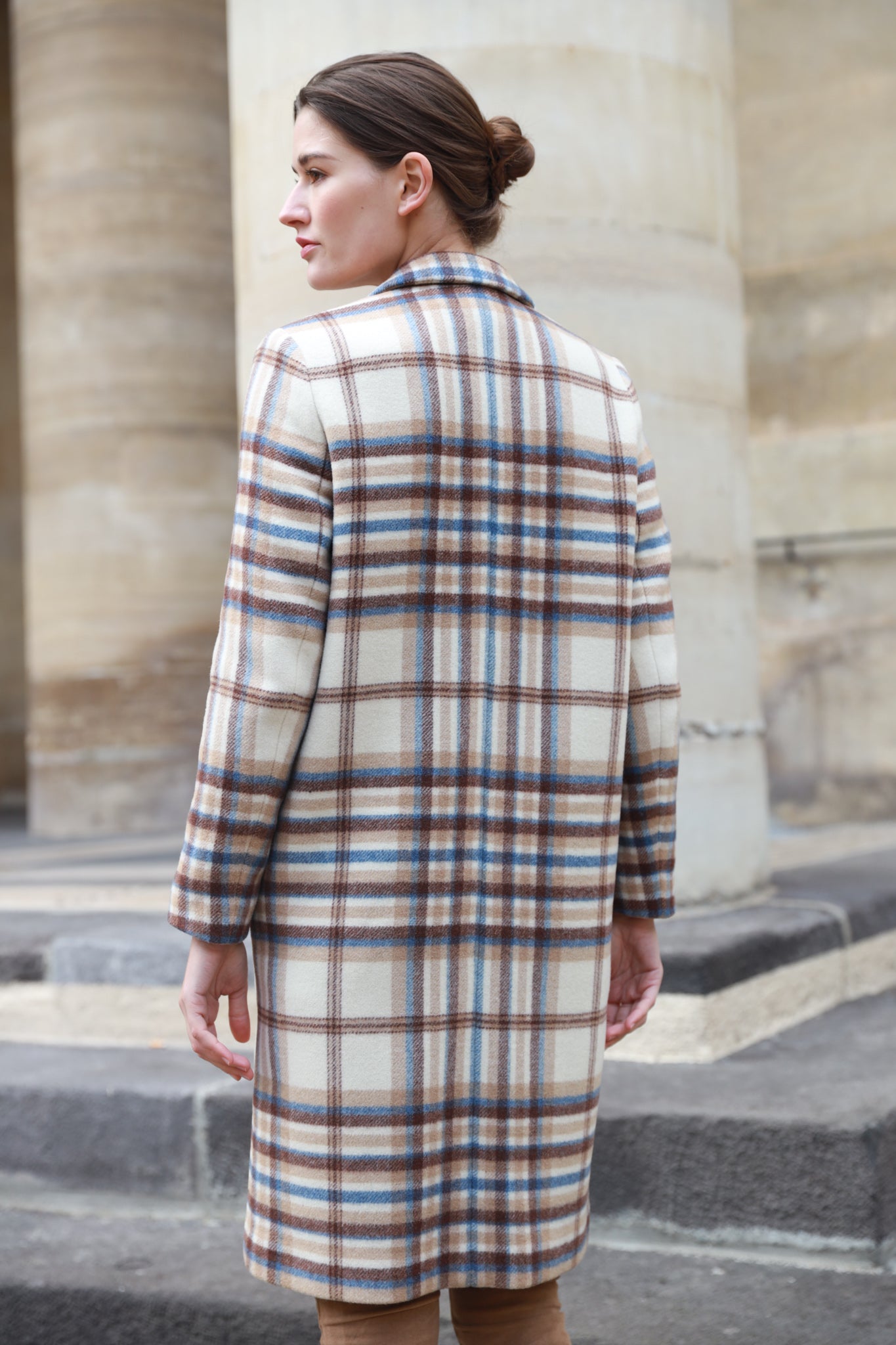 Manteau laine à online carreaux