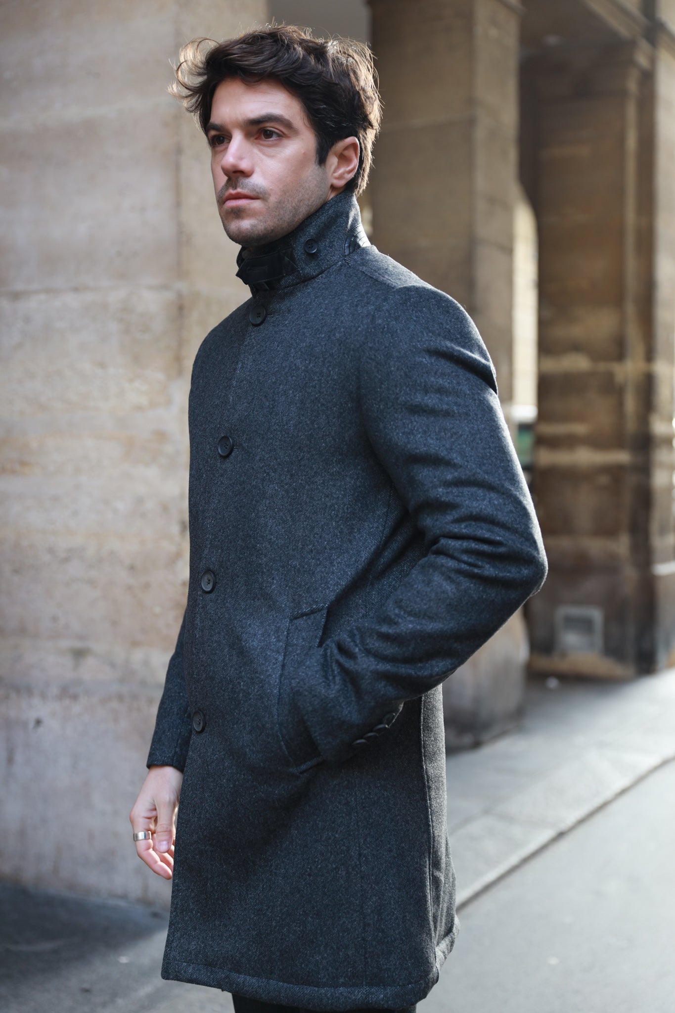 Manteau homme 2025 gris laine