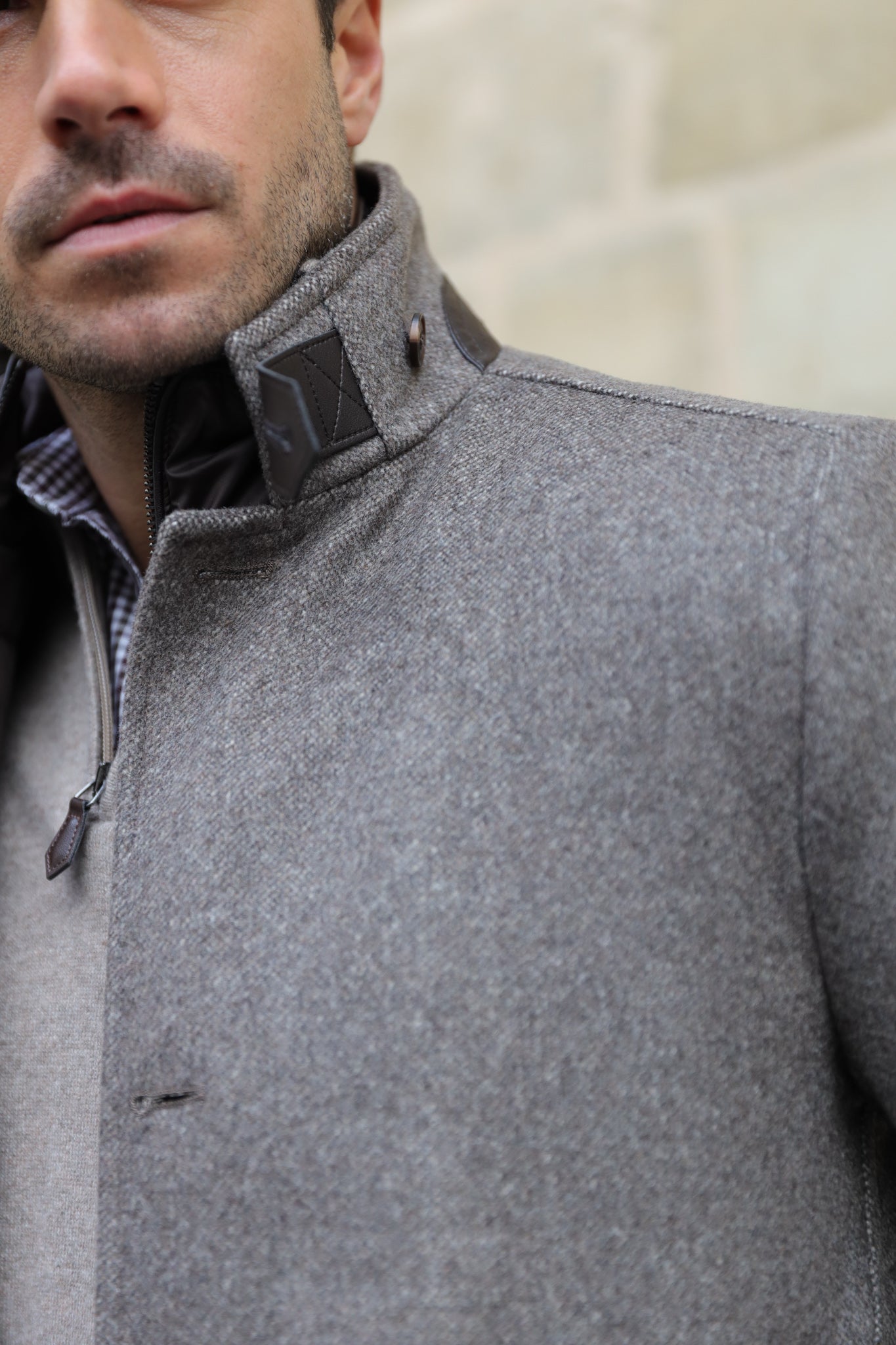 Manteau Windsor en laine & cachemire - Vison-MANTEAU HOMME-Curling-Paris