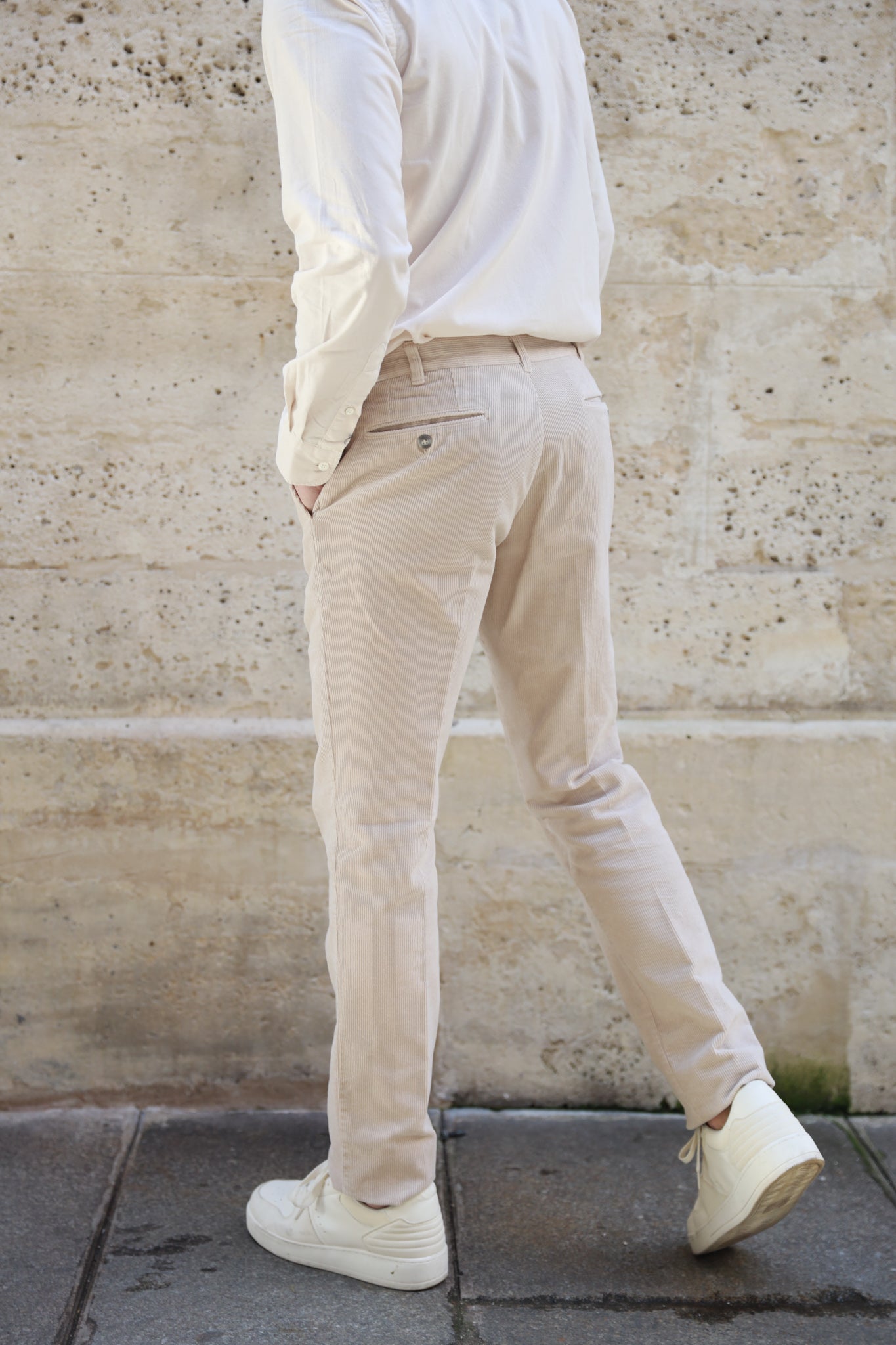 Pantalon homme en velours c tel beige fabriqu en France Curling