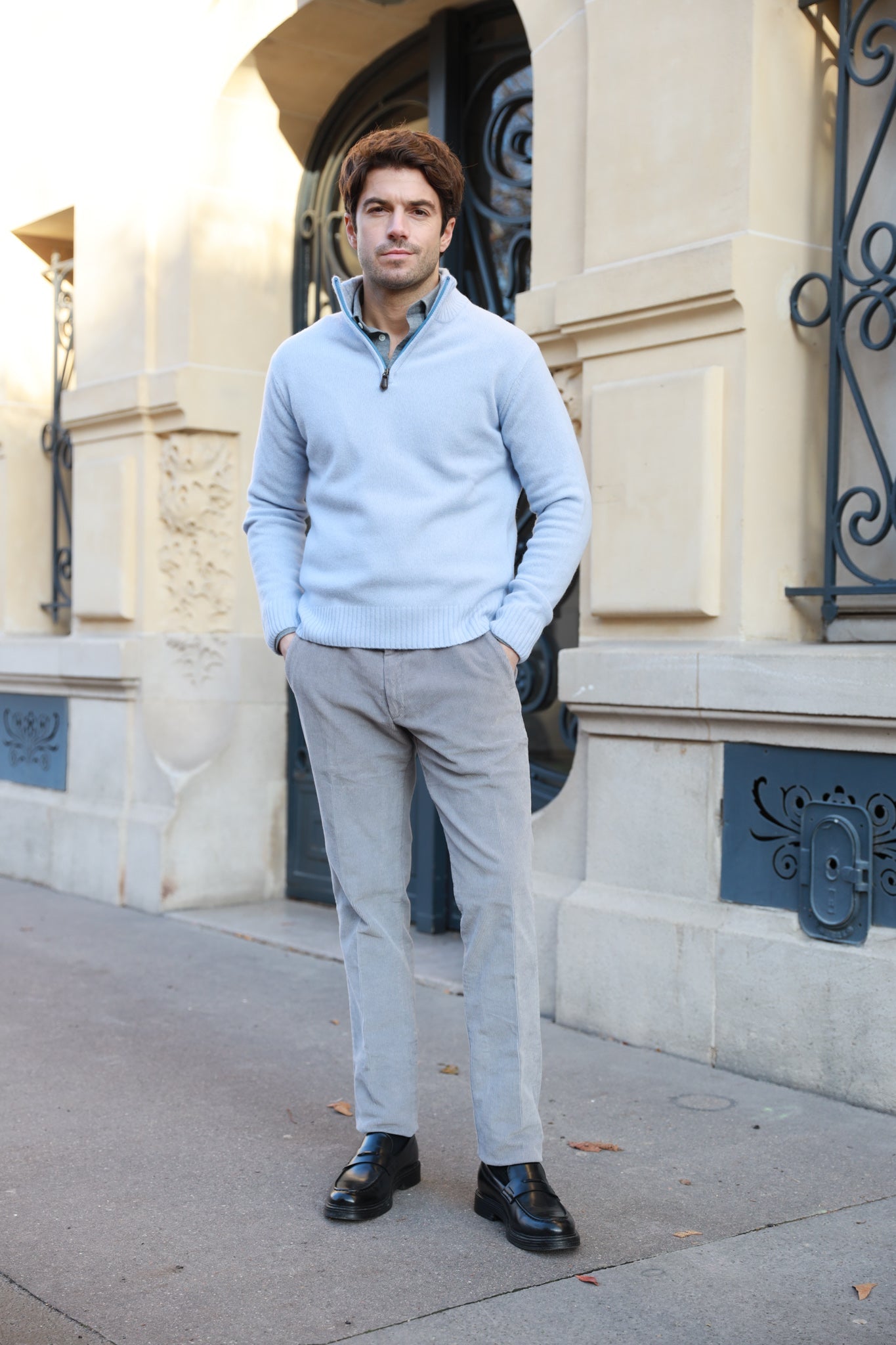 Pantalon Seanfit en velours côtelé - Gris-PANTALON HOMME-Curling-Paris