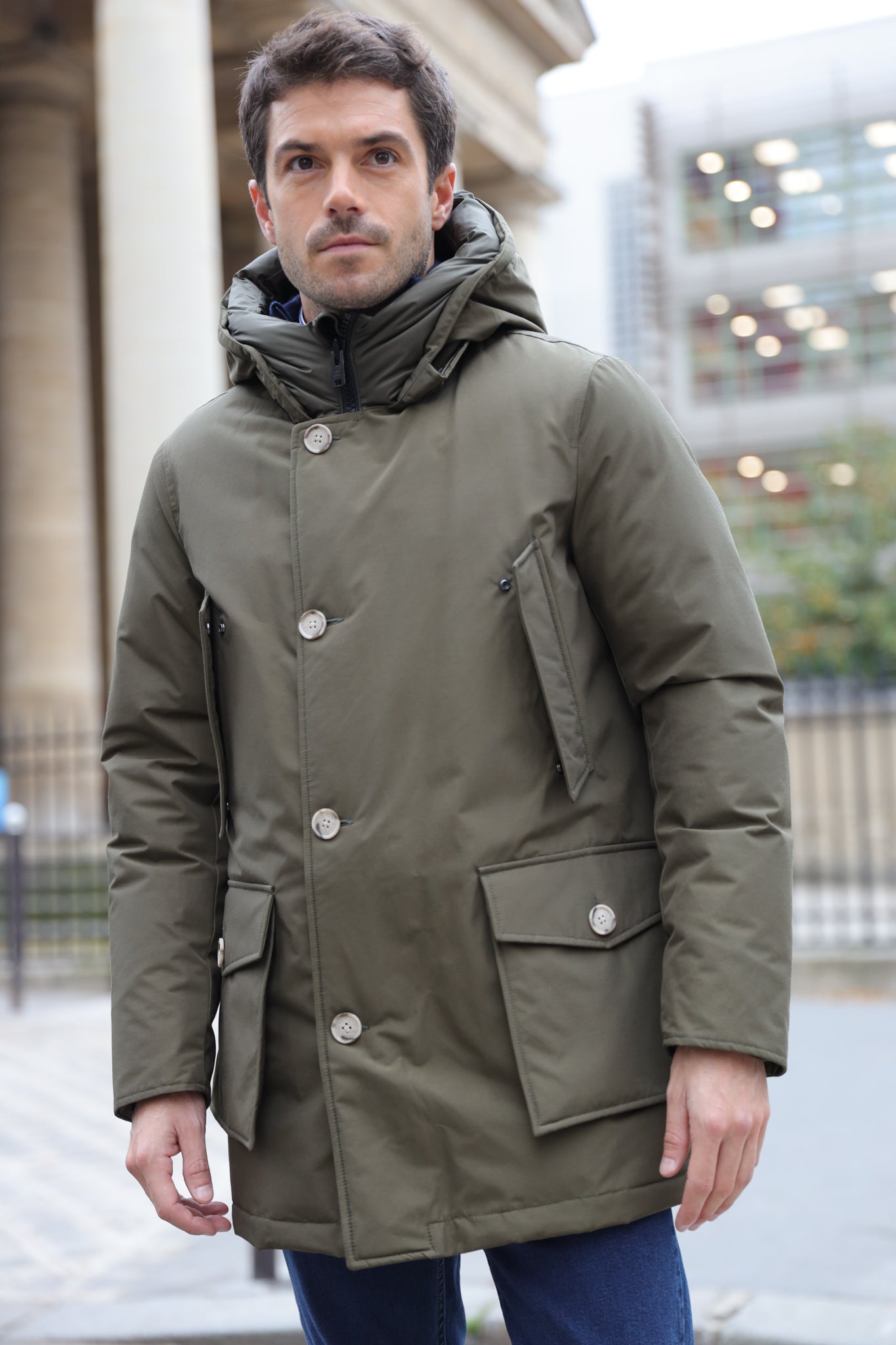 Parka Artic en Ramar Woolrich - Dark Green-MANTEAU HOMME-Curling-Paris