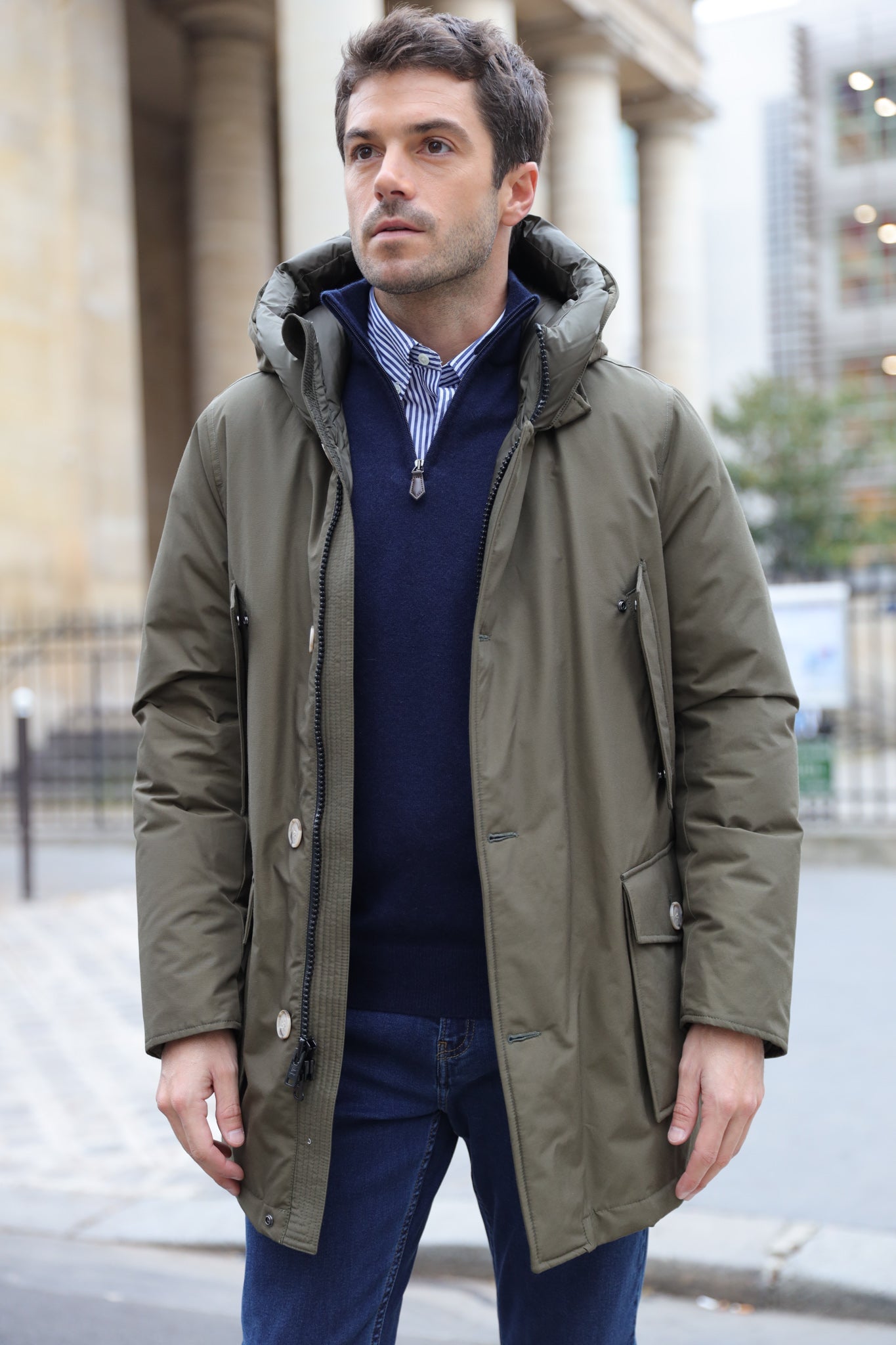 Parka Artic en Ramar Woolrich - Dark Green-MANTEAU HOMME-Curling-Paris