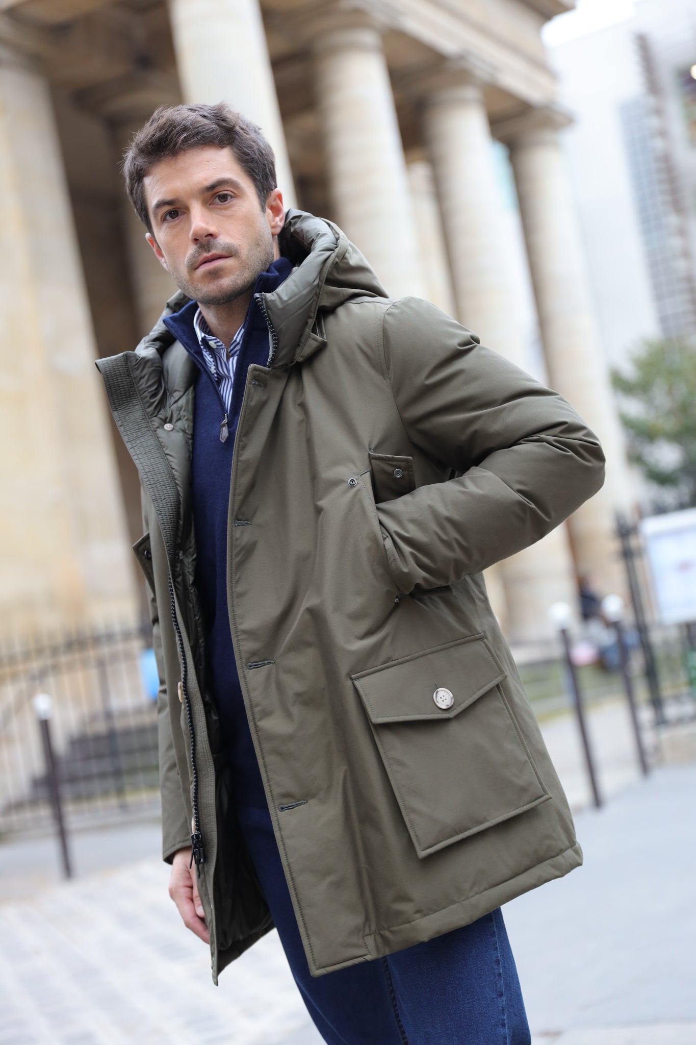 Parka Artic en Ramar Woolrich - Dark Green-MANTEAU HOMME-Curling-Paris