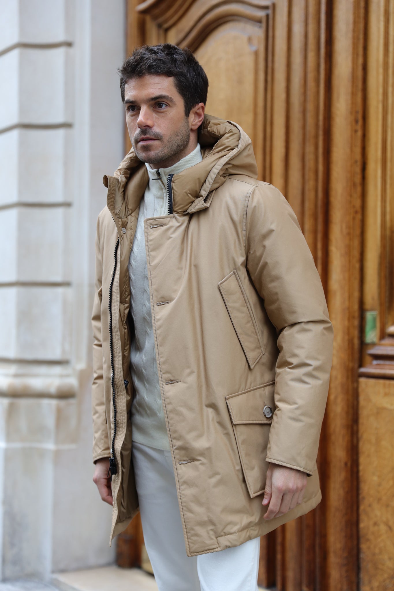 Parka Artic en Ramar Woolrich - Gold Khaki-MANTEAU HOMME-Curling-Paris