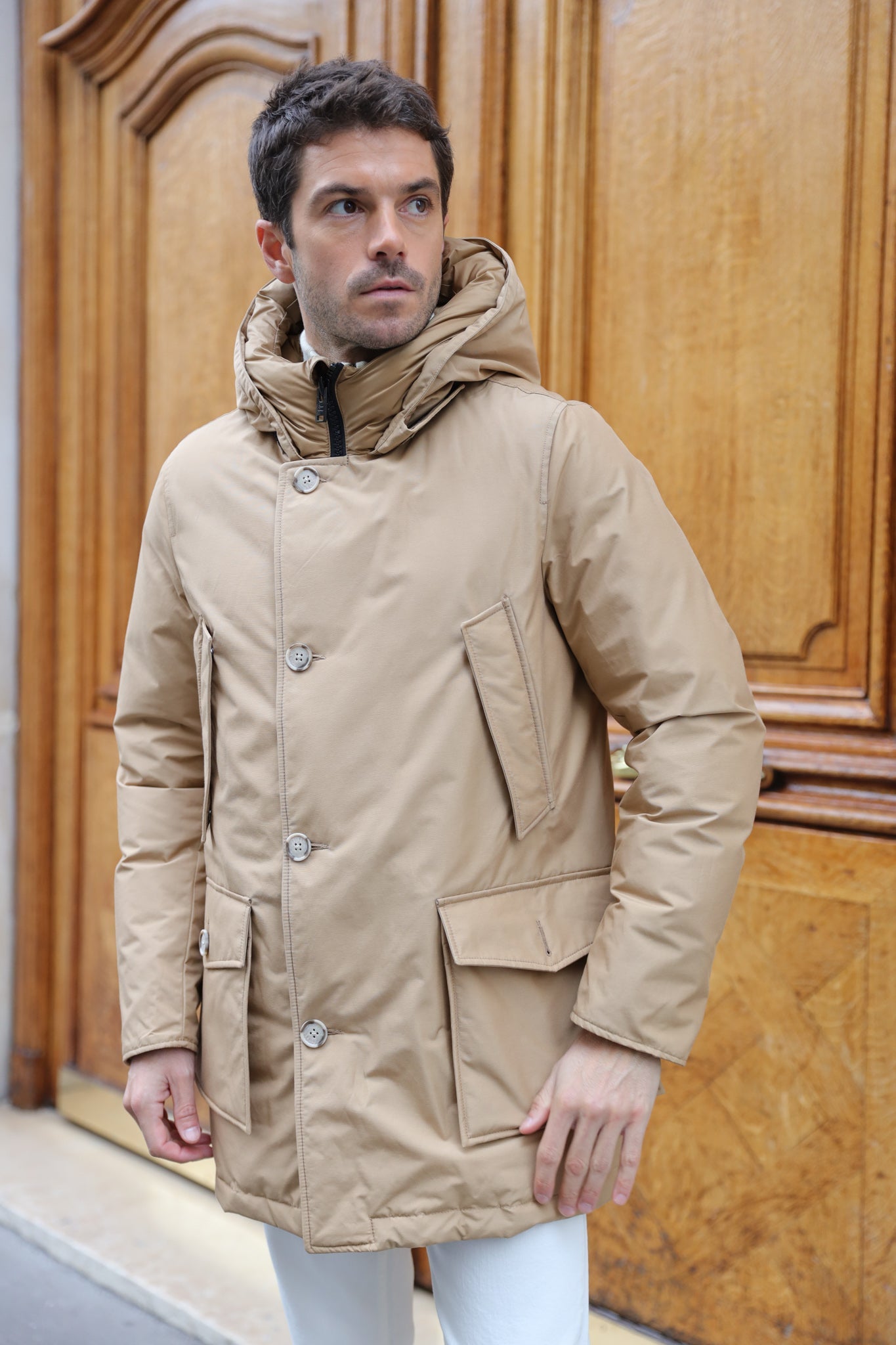 Parka Artic en Ramar Woolrich - Gold Khaki-MANTEAU HOMME-Curling-Paris