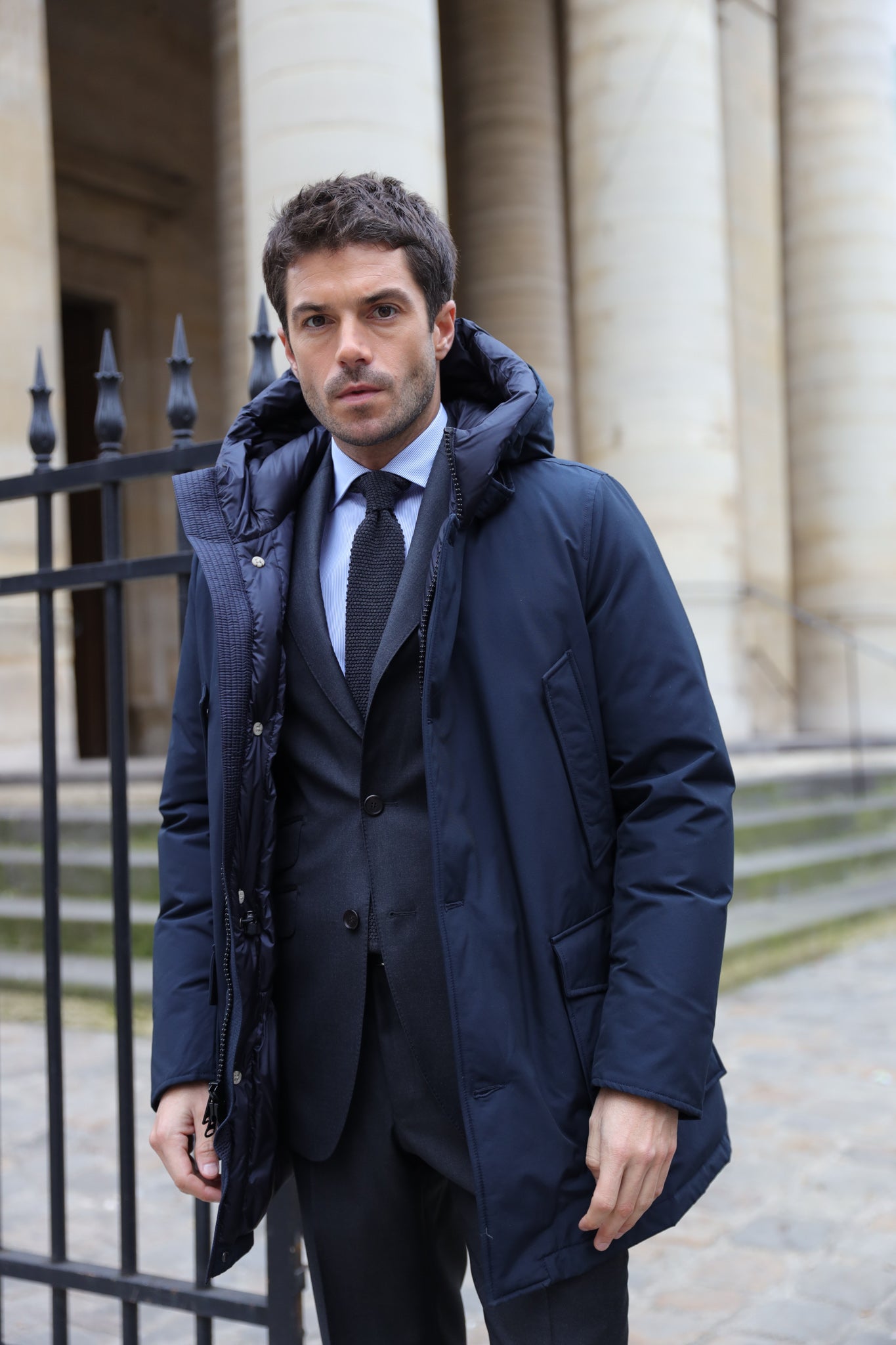 Parka Artic en Ramar Woolrich - Melton blue-MANTEAU HOMME-Curling-Paris