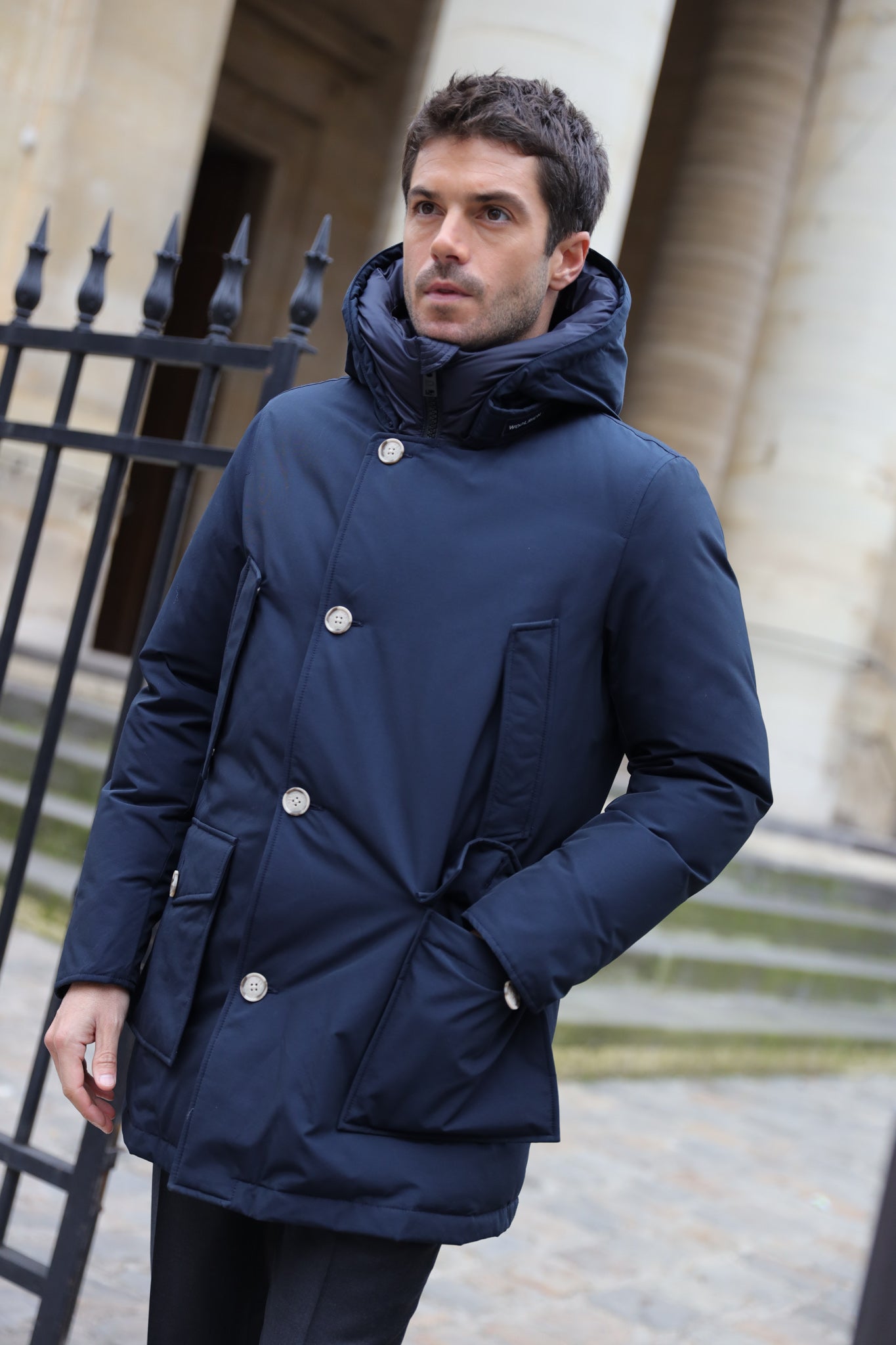 Parka Artic en Ramar Woolrich - Melton blue-MANTEAU HOMME-Curling-Paris