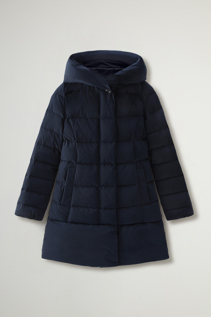 Parka Prescott Woolrich en tissu Urban Touch - Melton Blue-MANTEAU FEMME-Curling-Paris