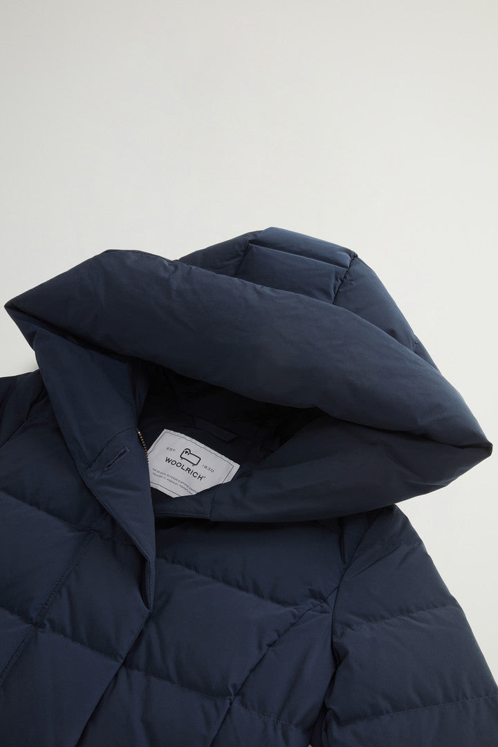 Parka Prescott Woolrich en tissu Urban Touch - Melton Blue-MANTEAU FEMME-Curling-Paris