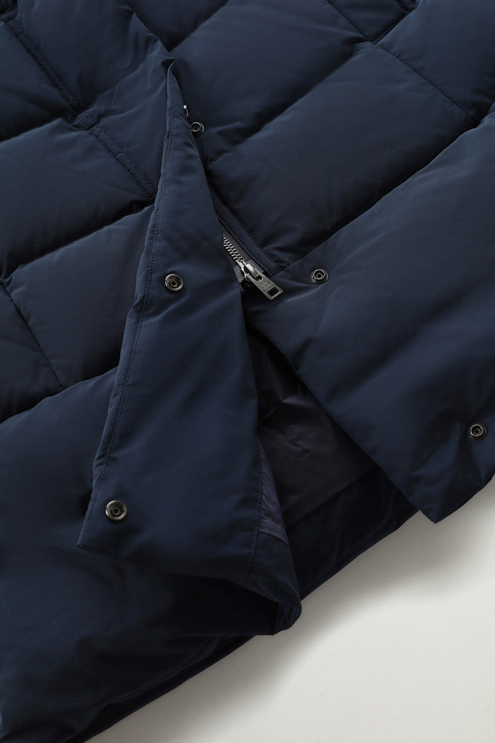 Parka Prescott Woolrich en tissu Urban Touch - Melton Blue-MANTEAU FEMME-Curling-Paris