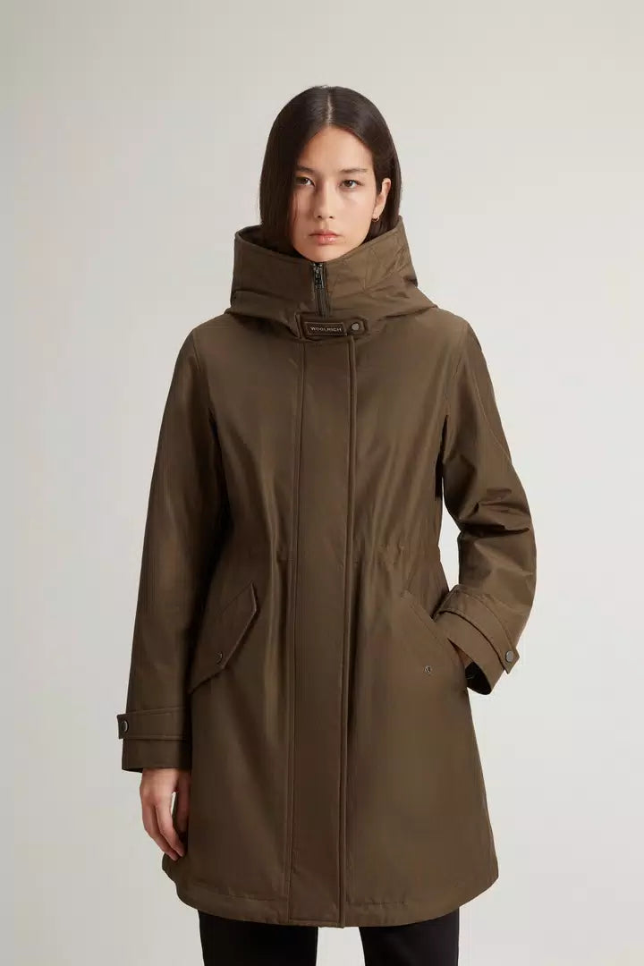 Parka Woolrich Authentic 3-en-1 en Ramar avec veste matelassée amovible - Dark Green-MANTEAU FEMME-Curling-Paris