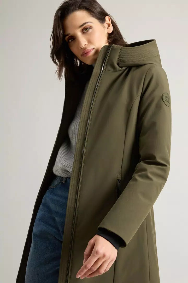 Parka Woolrich Firth en Softshell - Dark Green-MANTEAU FEMME-Curling-Paris