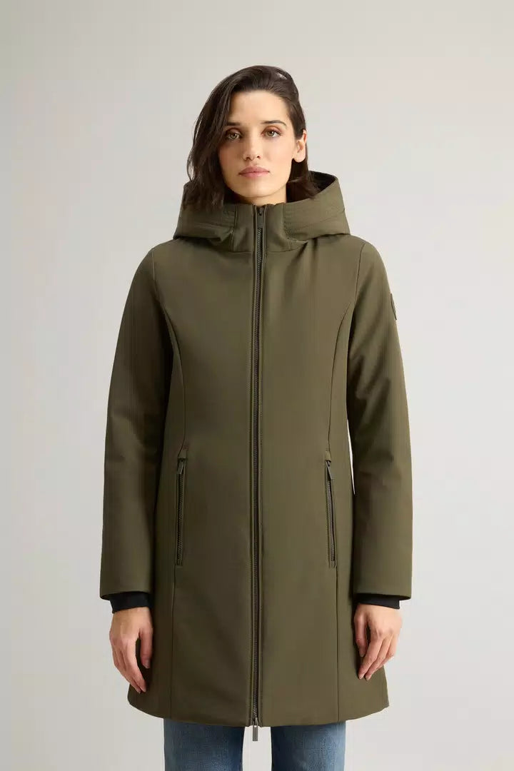 Parka Woolrich Firth en Softshell - Dark Green-MANTEAU FEMME-Curling-Paris