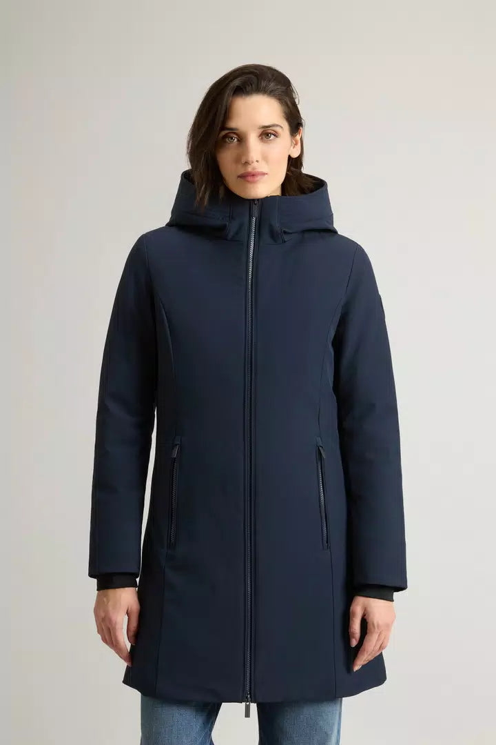 Parka Woolrich Firth en Softshell - Melton Blue-MANTEAU FEMME-Curling-Paris