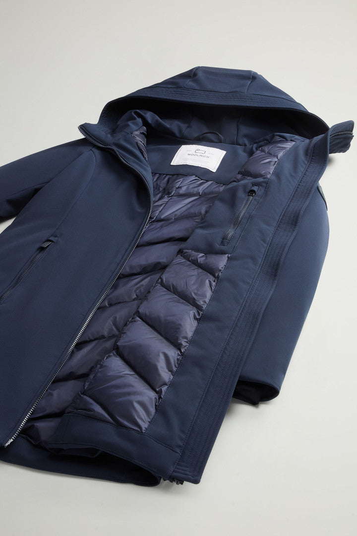 Parka Woolrich Firth en Softshell - Melton Blue-MANTEAU FEMME-Curling-Paris