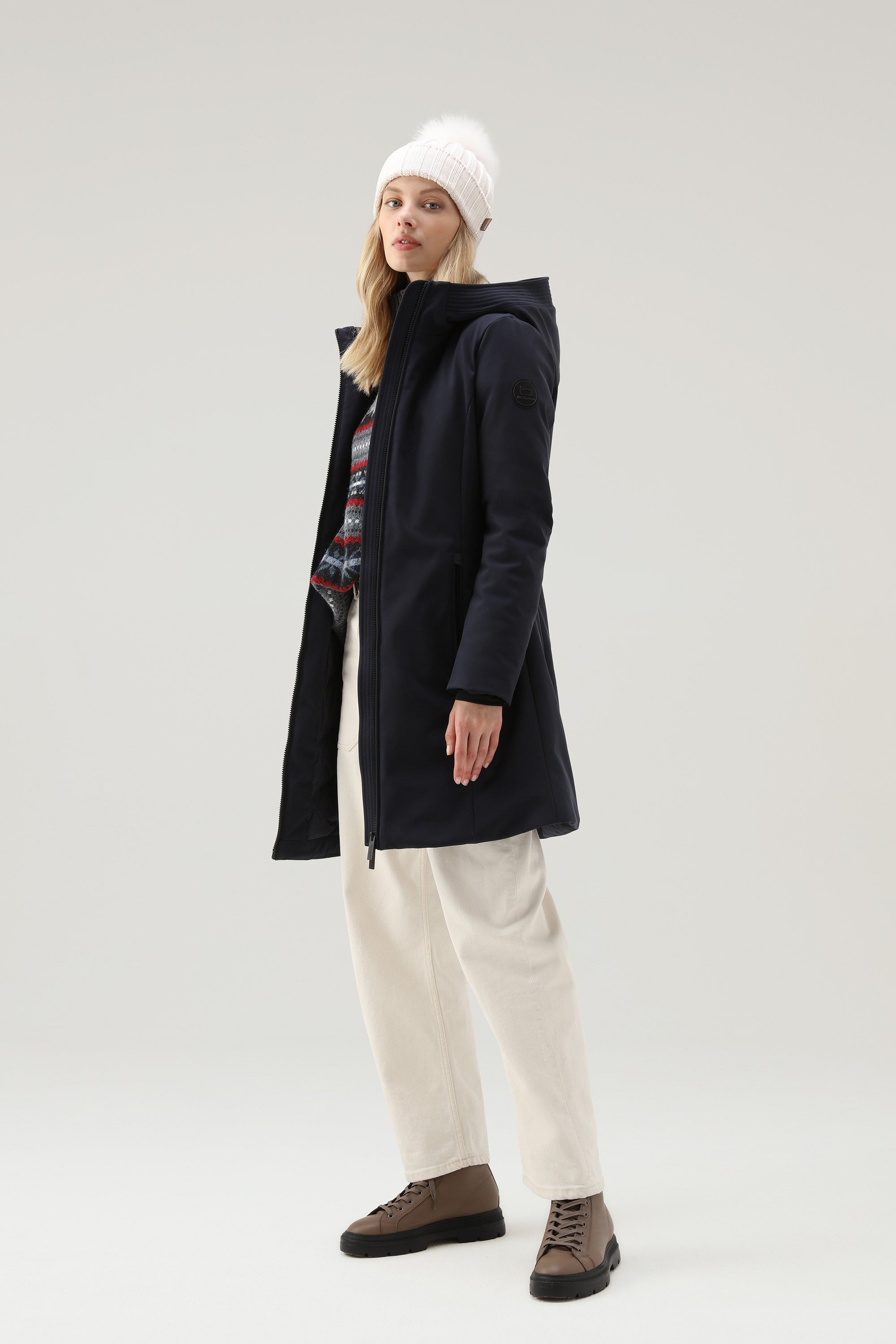 Parka Woolrich Firth en Softshell - Melton Blue-MANTEAU FEMME-Curling-Paris